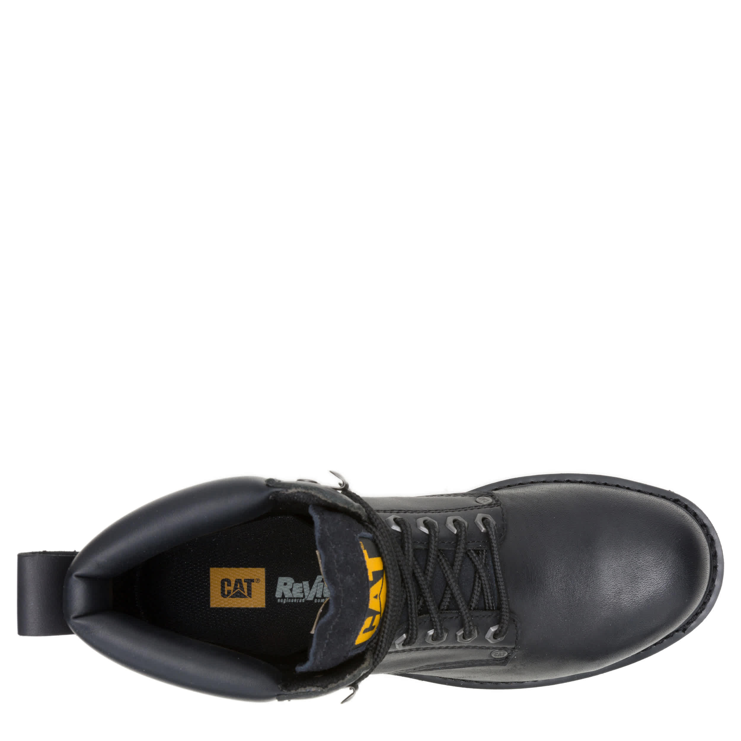 CATERPILLAR-MENS SECOND SHIFT STEEL TOE WORK BOOT-BLACK & 