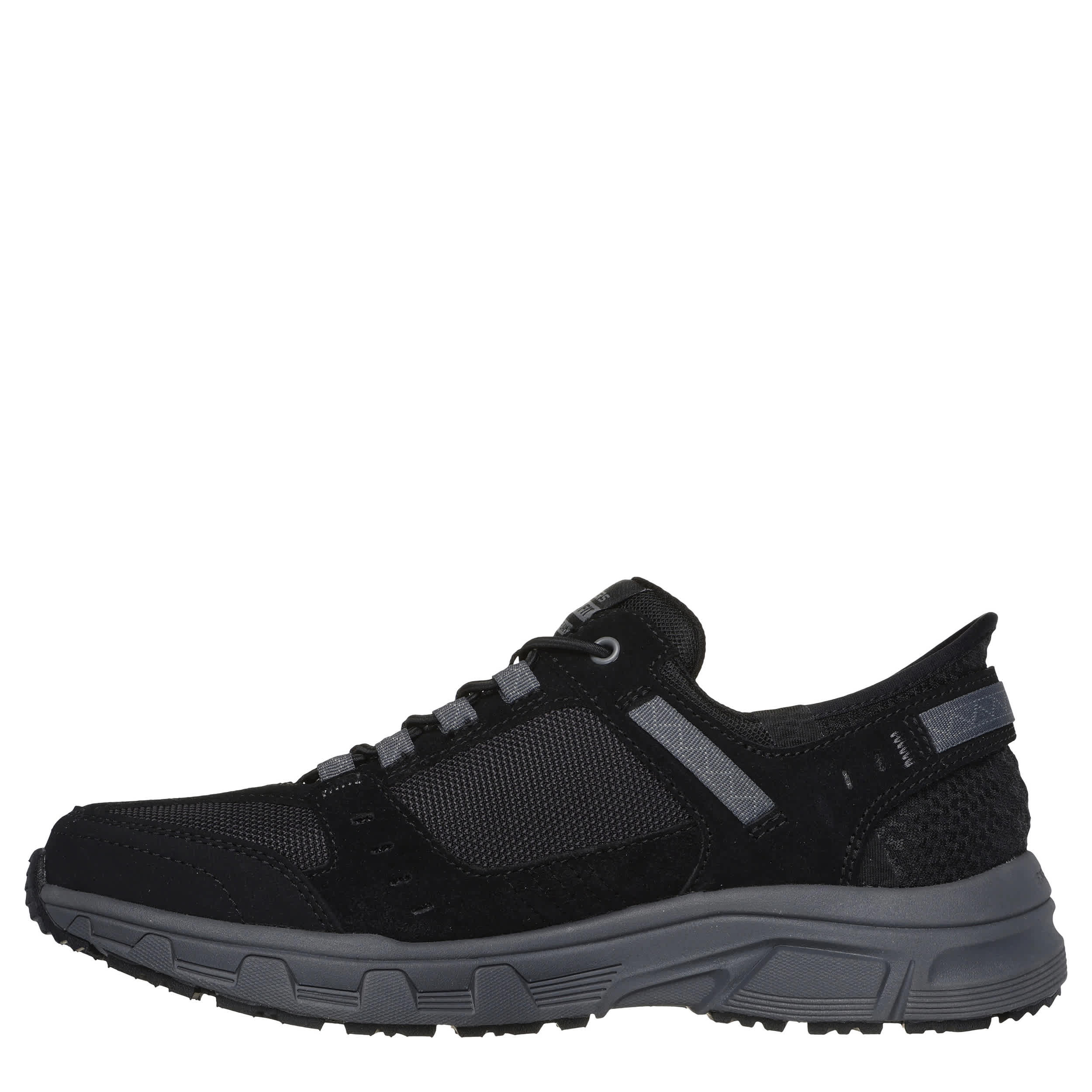 SKECHERS-MENS SLIP-INS OAK CANYON HIKING SHOE-BLACK & DARK GREY