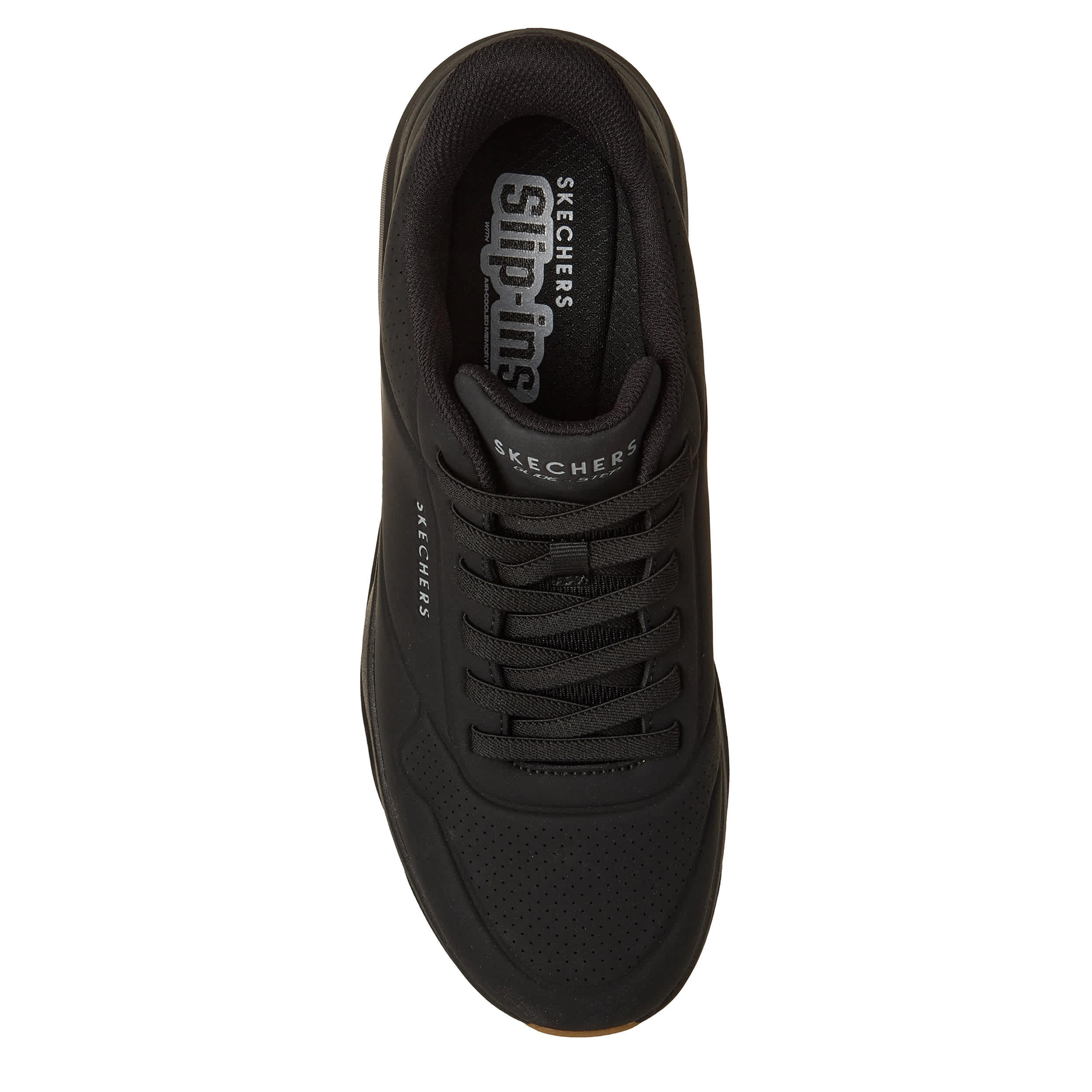 SKECHERS-MENS SLIP-INS UNO GLIDE STEP SNEAKER-BLACK & GUM