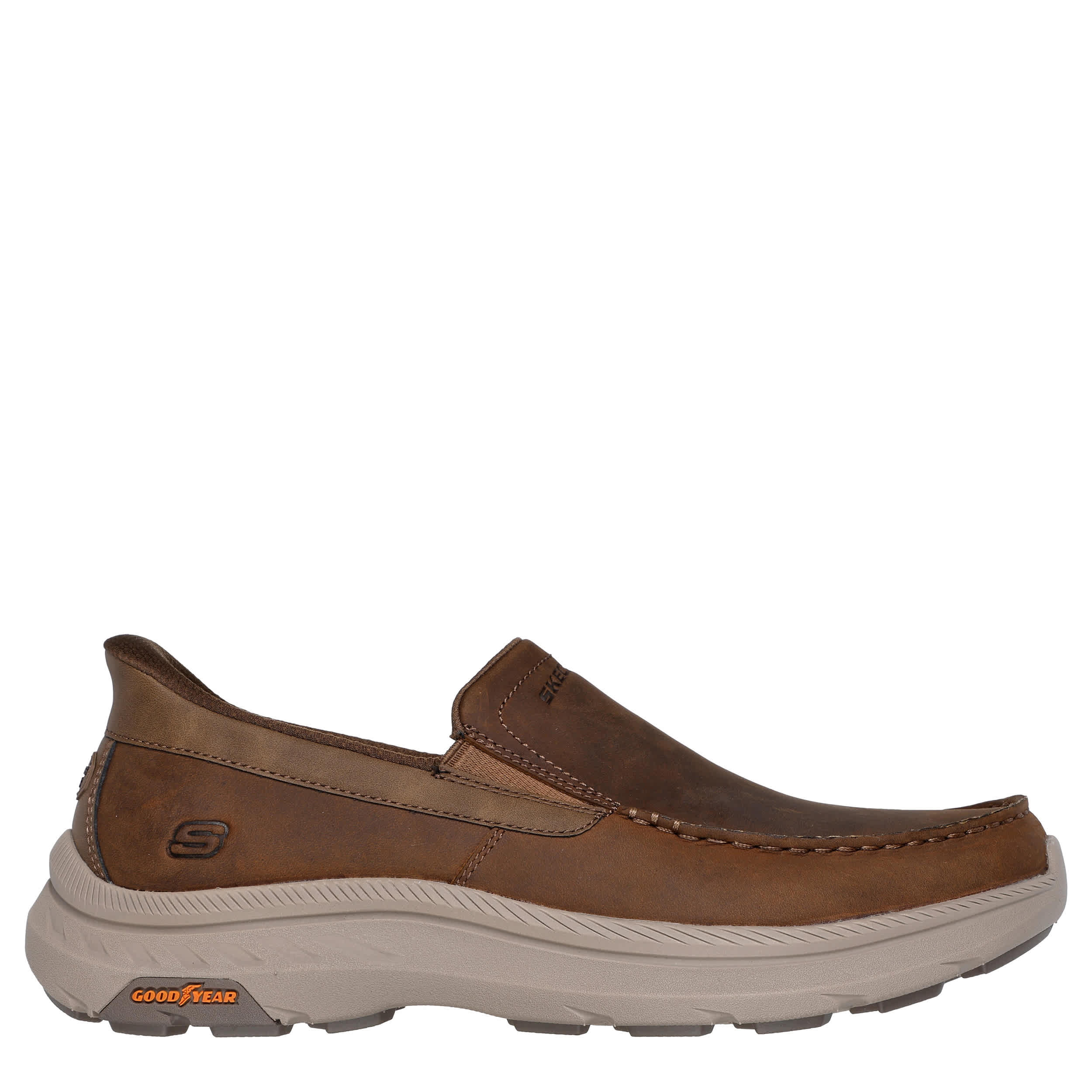 SKECHERS-MENS SLIP-INS POLLARD SNEAKER-TAN & 