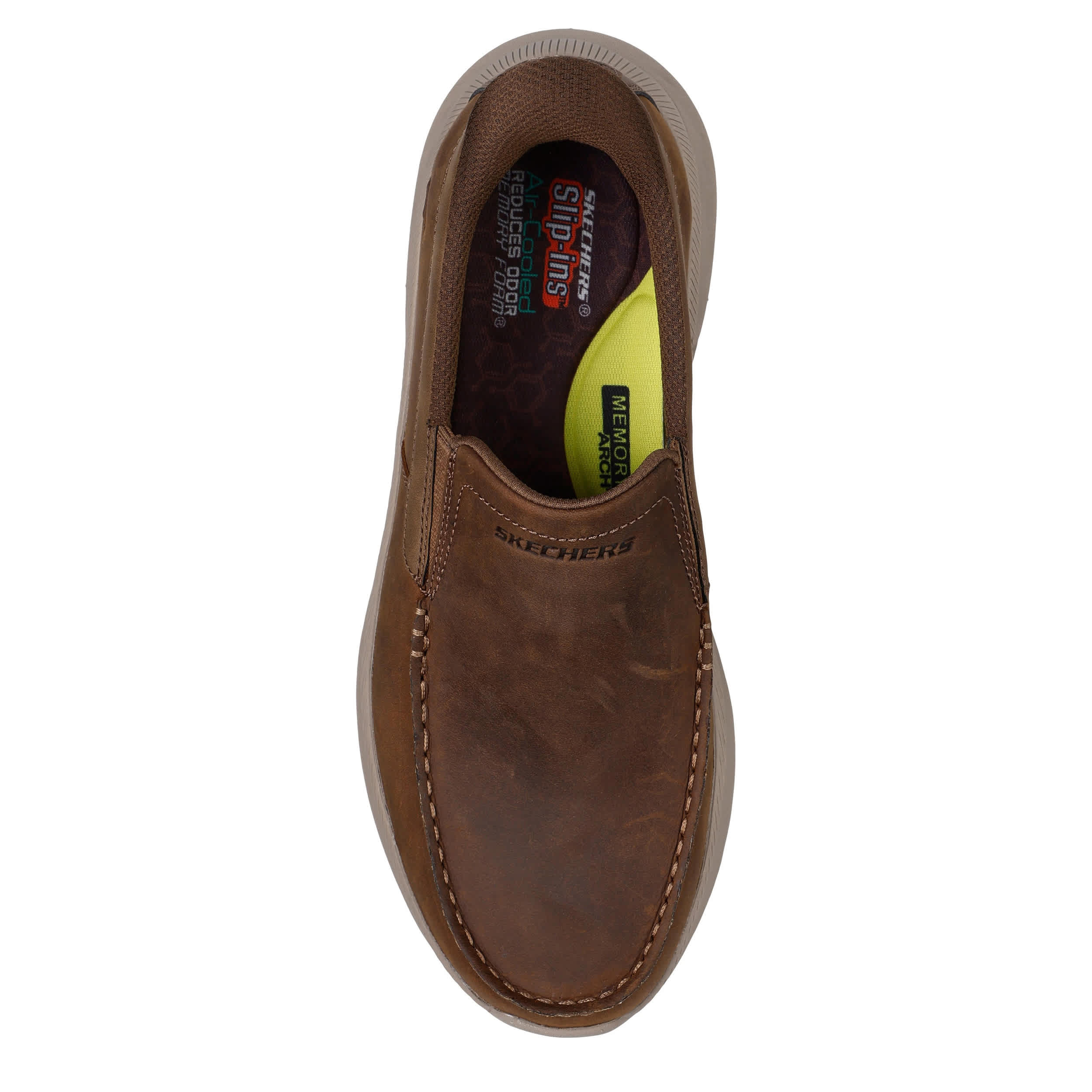 SKECHERS-MENS SLIP-INS POLLARD SNEAKER-TAN & 