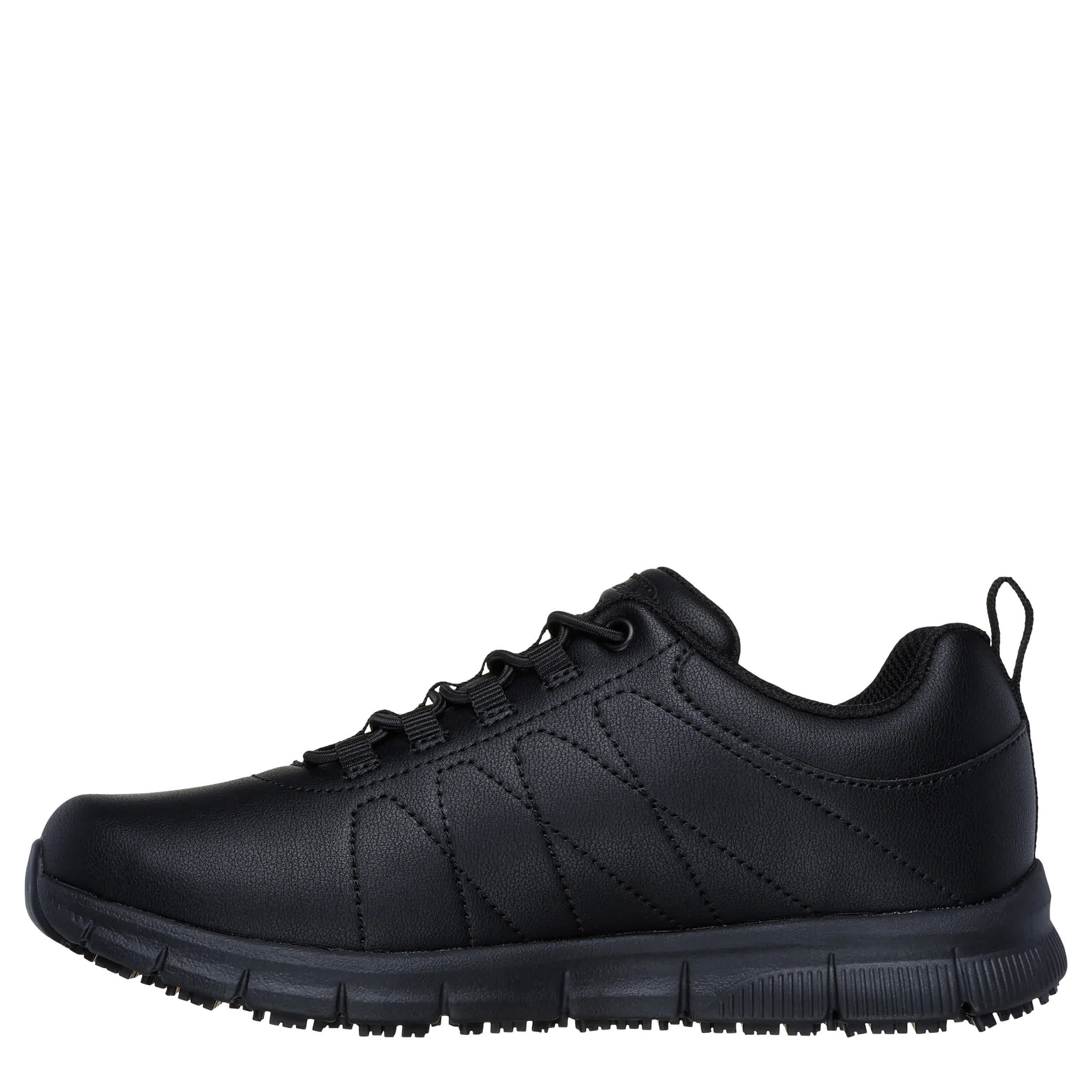 SKECHERS-WOMENS NAMPA-BEJA SR WORK SHOE-BLACK & 
