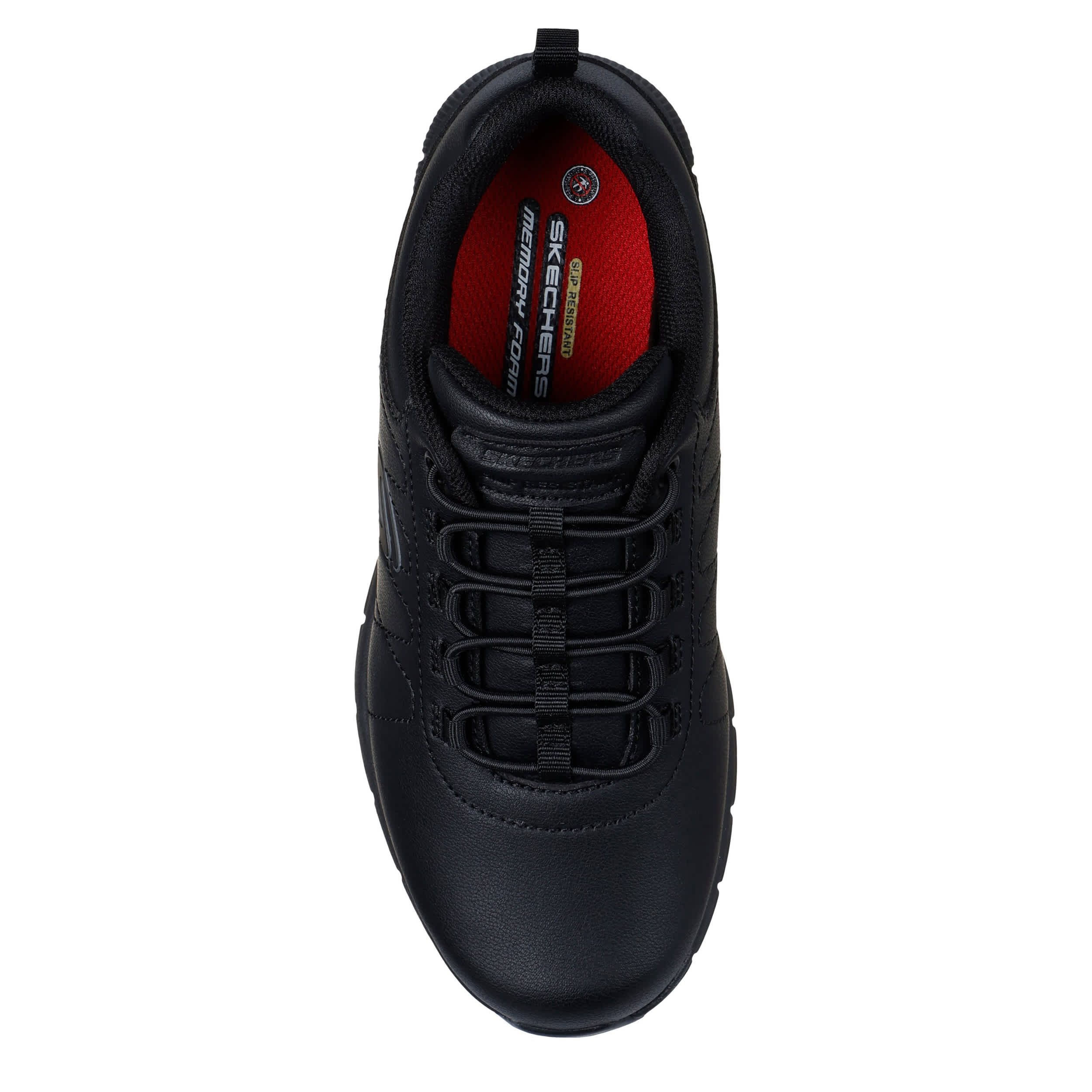 SKECHERS-WOMENS NAMPA-BEJA SR WORK SHOE-BLACK & 