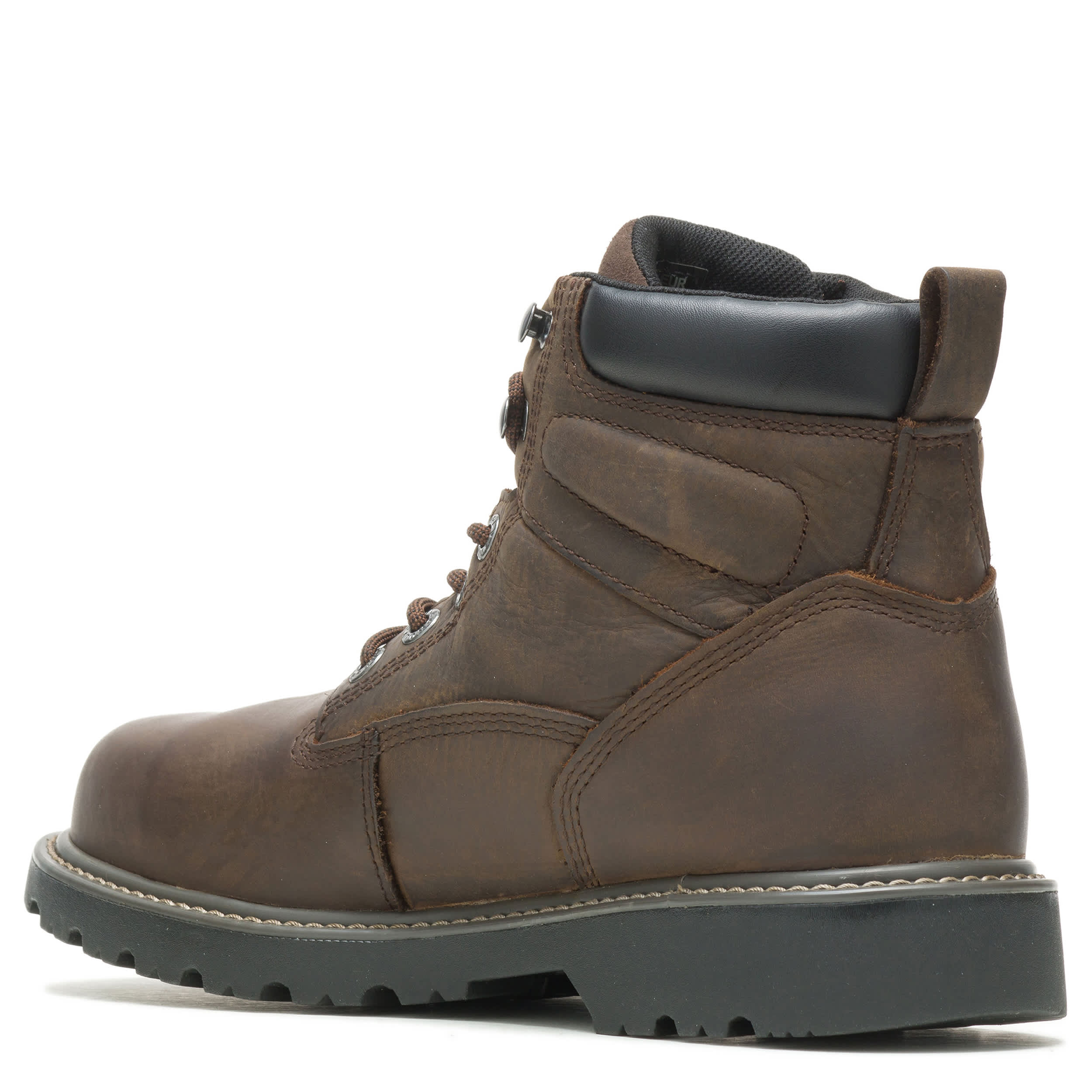 WOLVERINE-MENS FLOORHAND PLAIN TOE WORK BOOT-DARK BROWN & 
