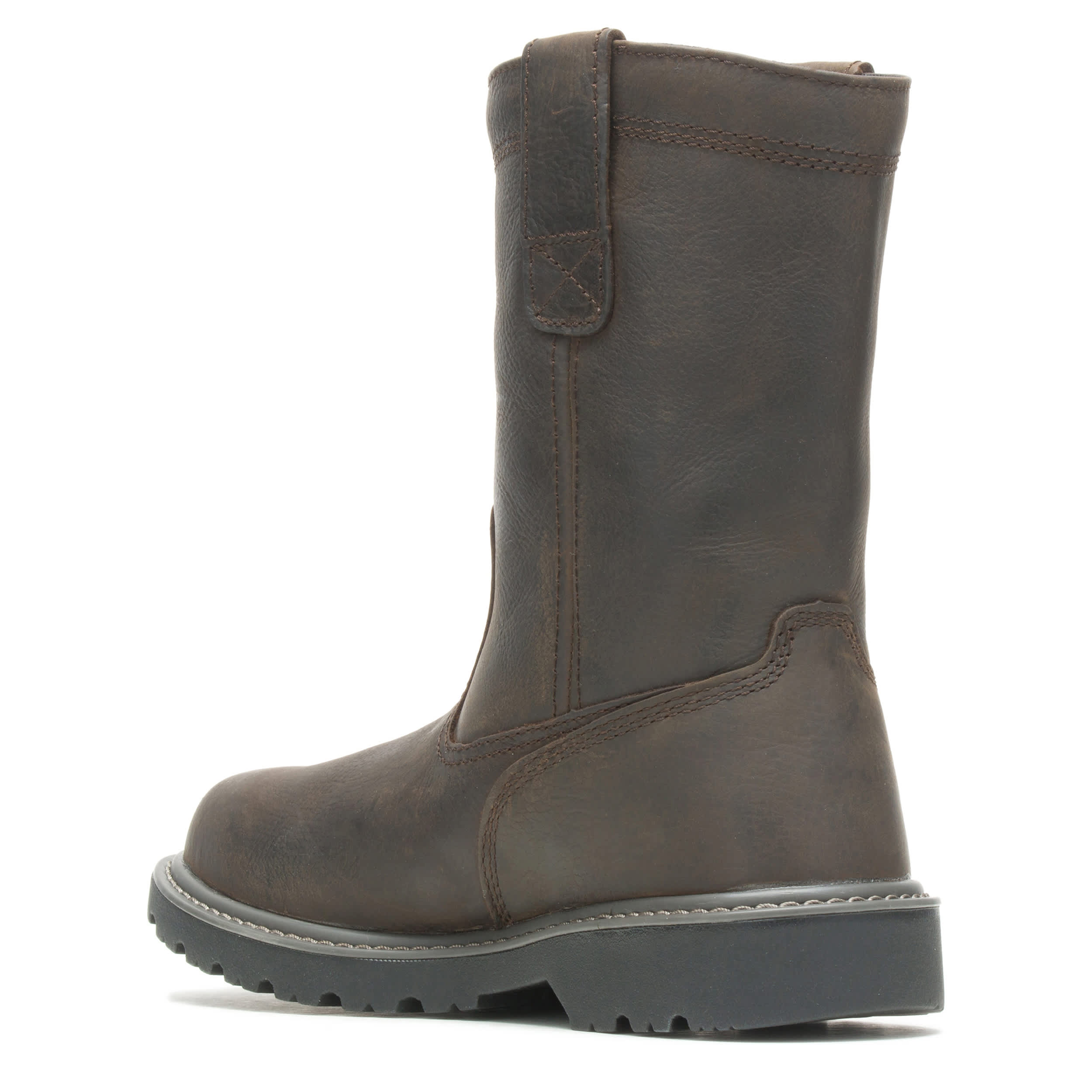 WOLVERINE-MENS FLOORHAND PLAIN TOE PULL ON WORK BOOT-DARK BROWN & 