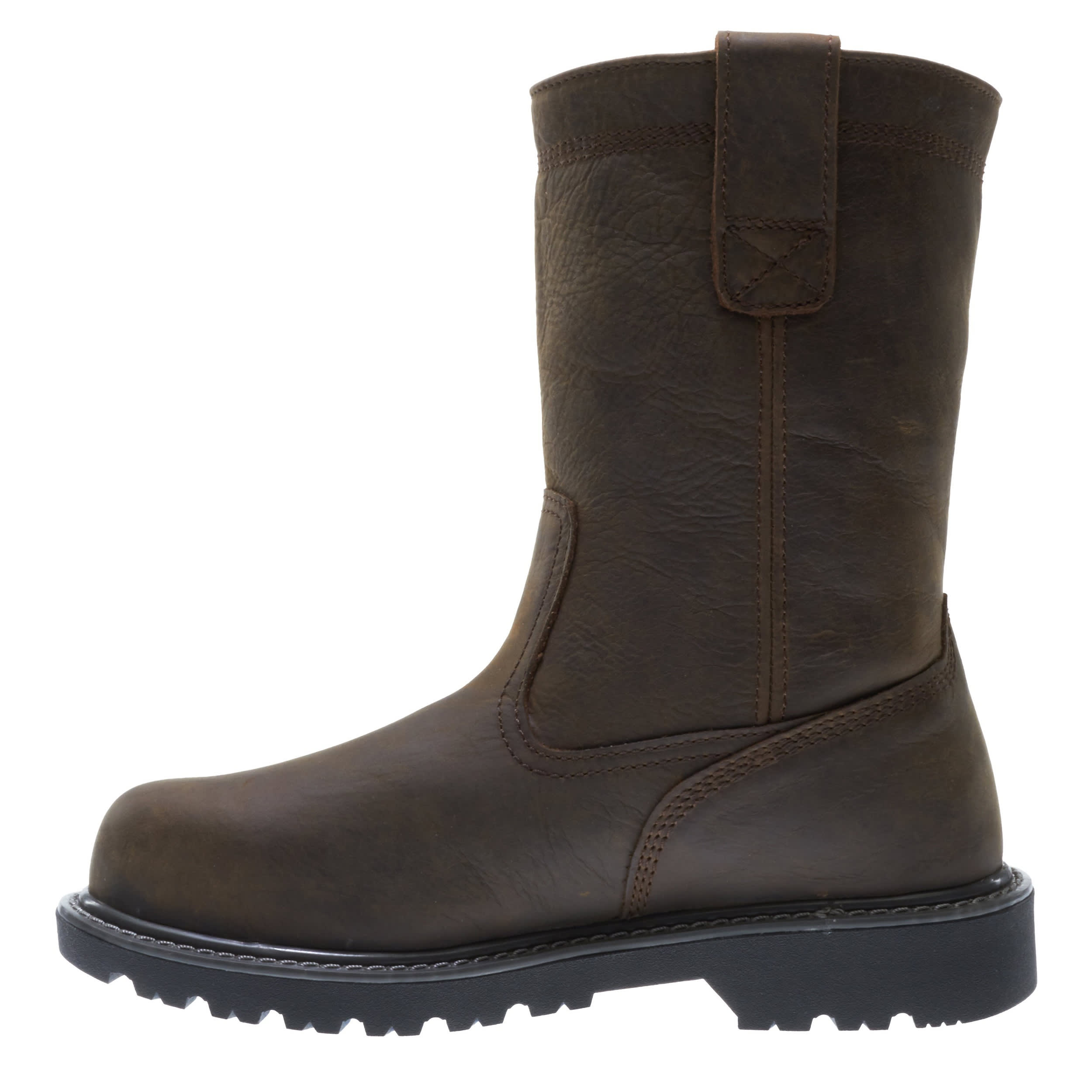 WOLVERINE-MENS FLOORHAND STEEL TOE PULL ON WORK BOOT-DARK BROWN & 