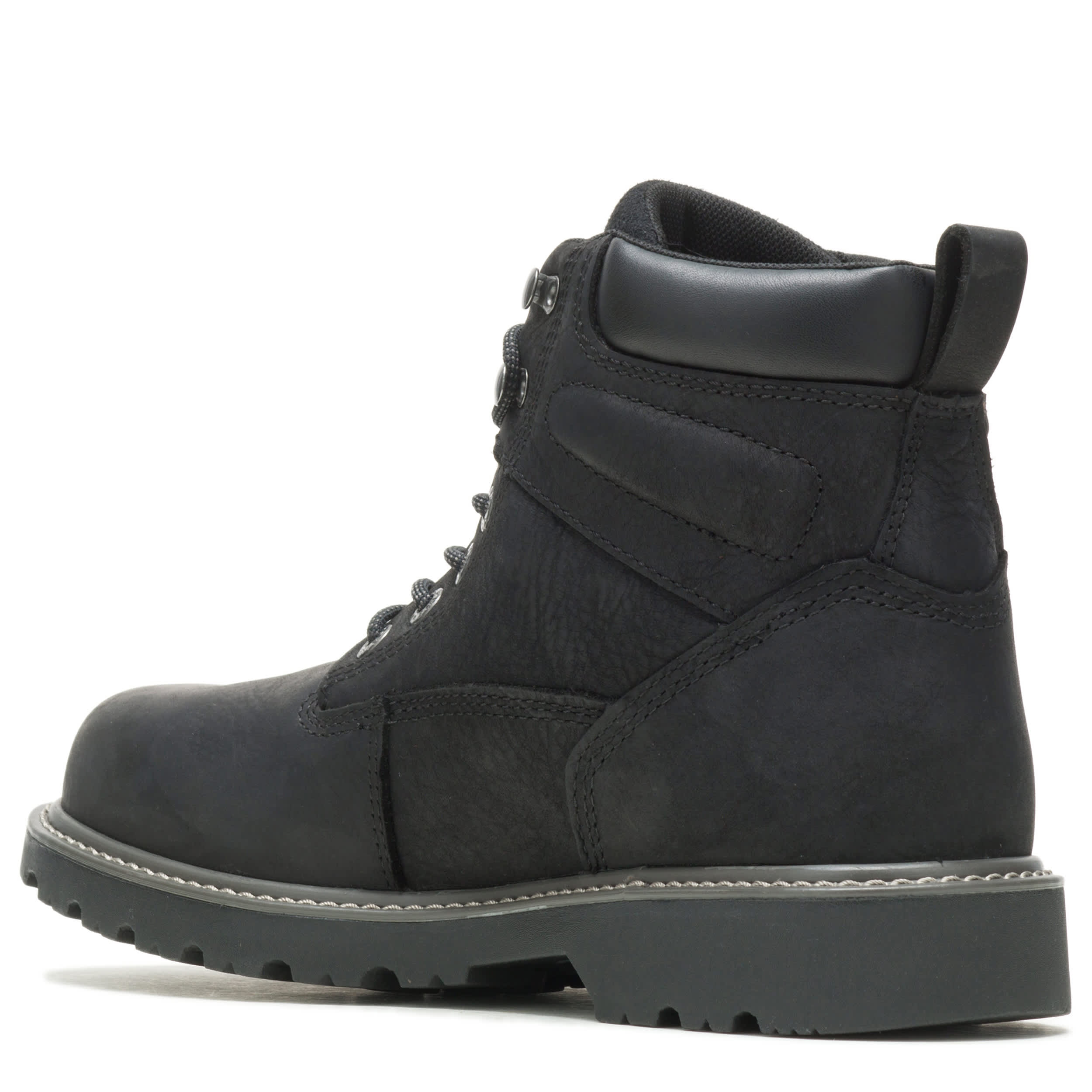 WOLVERINE-MENS FLOORHAND STEEL TOE WORK BOOT-BLACK & 