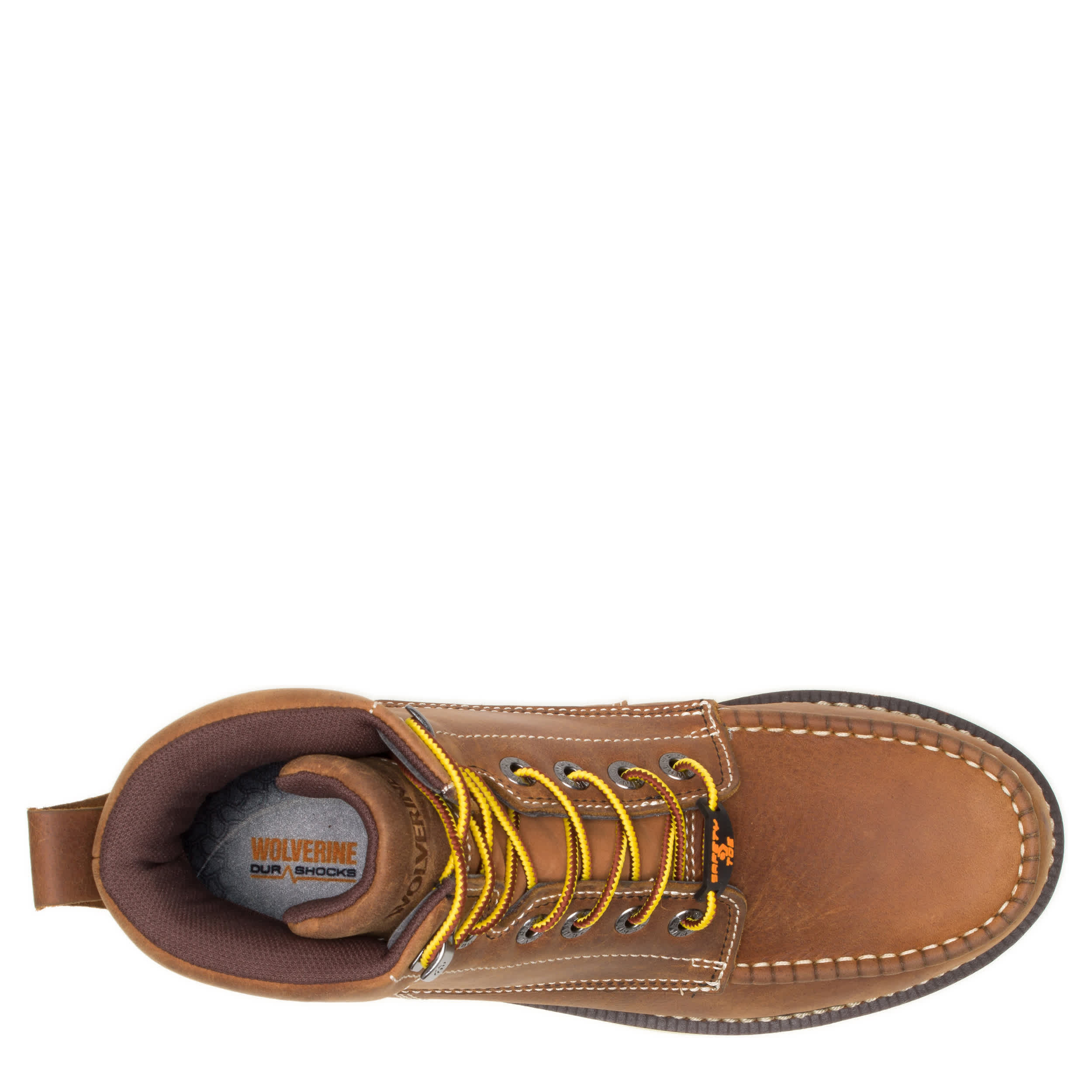 WOLVERINE-MENS I-90 DURASHOCKS CT MOC-TOE 6" WORK BOOT-WHEAT & 
