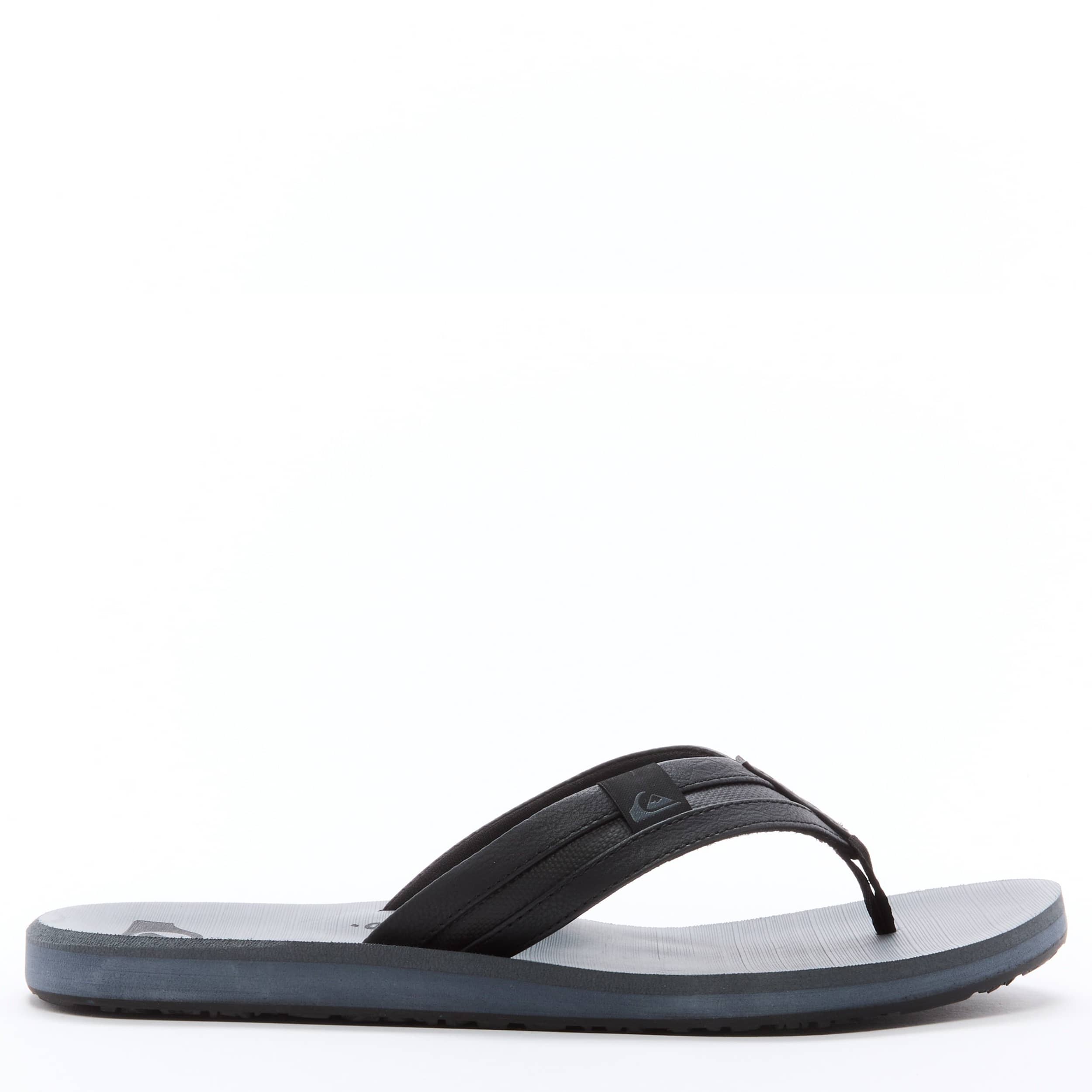 QUIKSILVER-MENS CARVER SQUISH FLIP FLOP SANDAL-DARK GREY & 