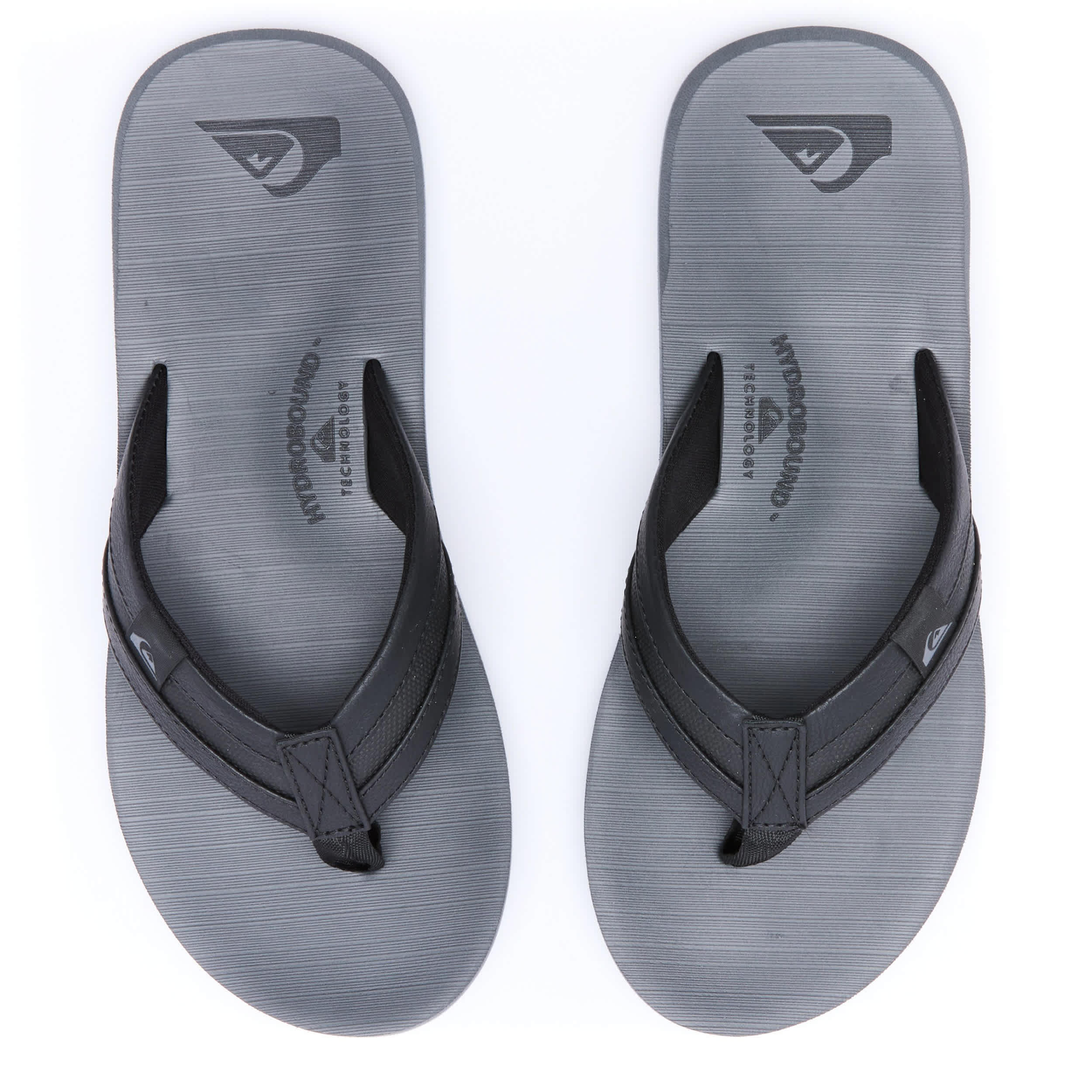 QUIKSILVER-MENS CARVER SQUISH FLIP FLOP SANDAL-DARK GREY & 
