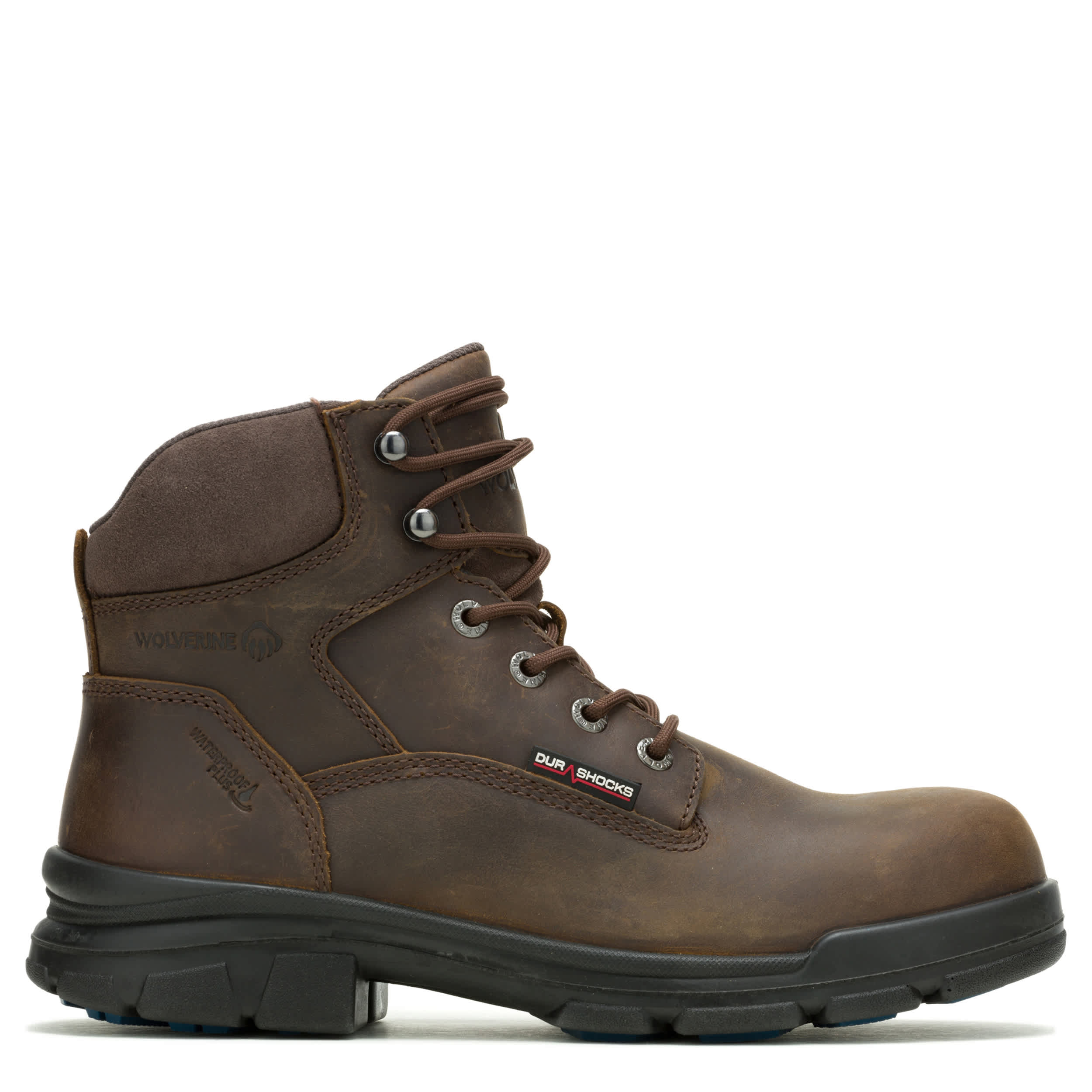 WOLVERINE-MENS DURASHOCKS SR ICON 6" CARBONMAX WORK BOOT-DARK BROWN & 