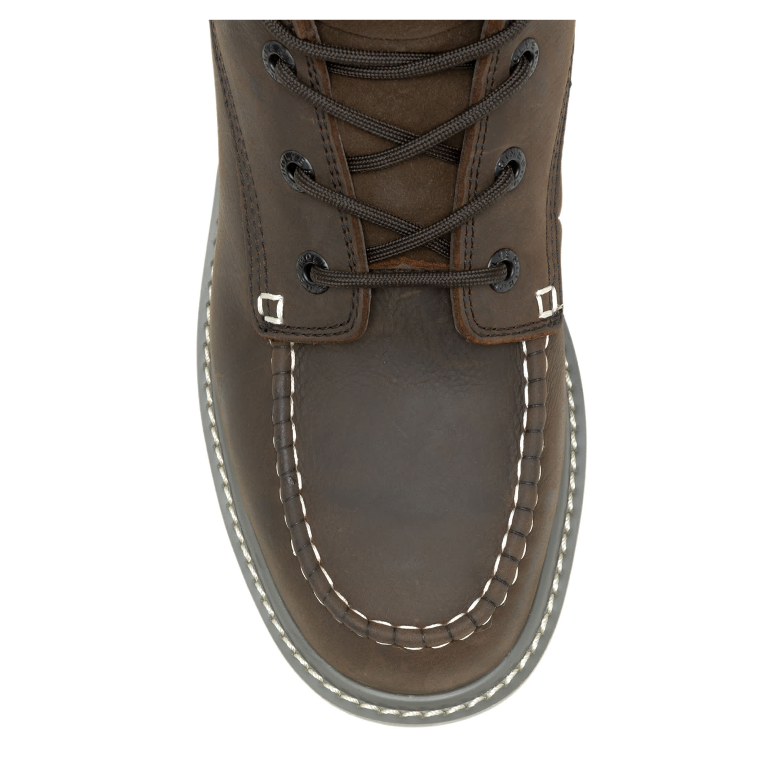 WOLVERINE-MENS X JORDAN DAVIS TRADE WEDGE 6" MOC-TOE STEEL WORK-DARK BROWN & 