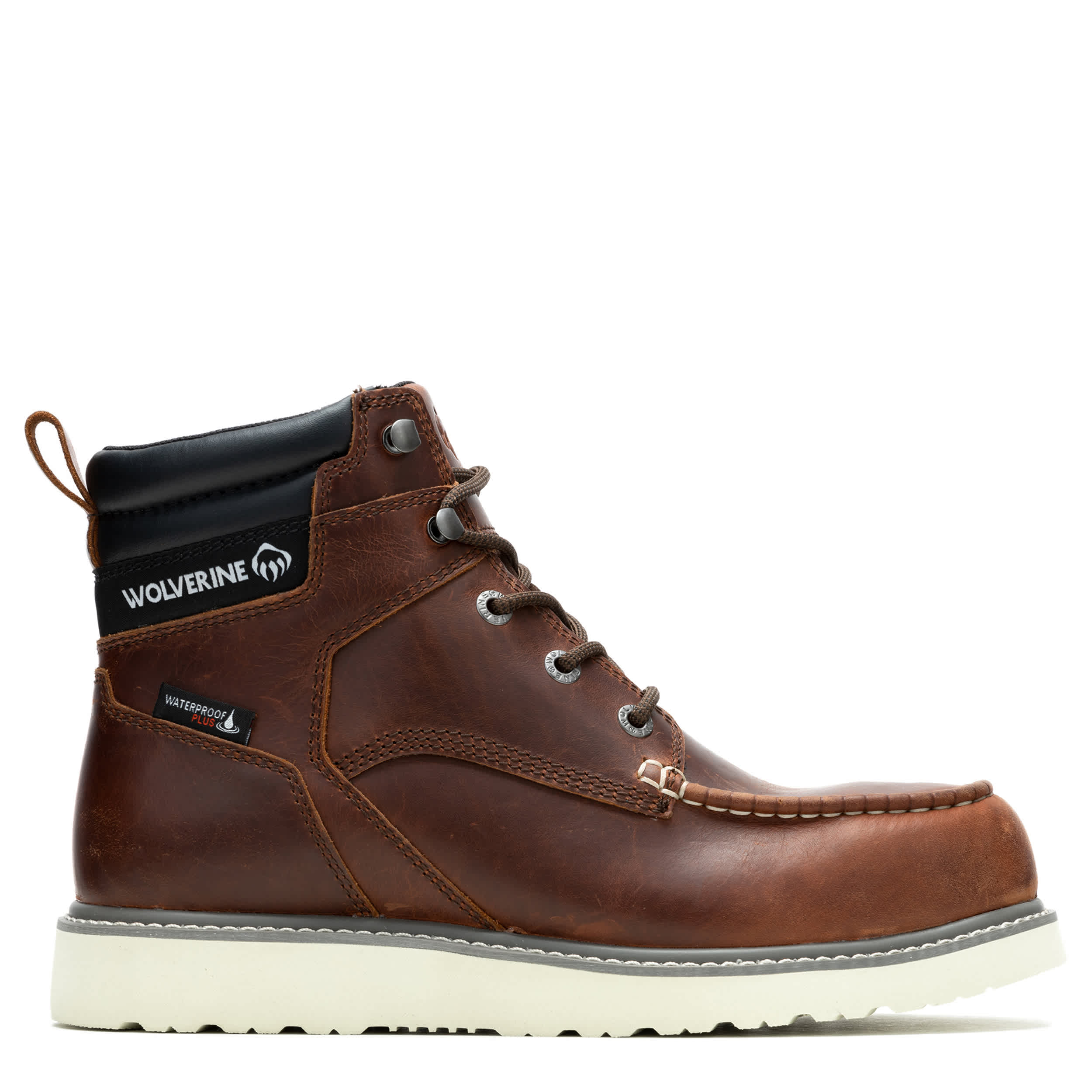 WOLVERINE-MENS X JORDAN DAVIS TRADE WEDGE 6" MOC-TOE WORK BOOT-RUST & 
