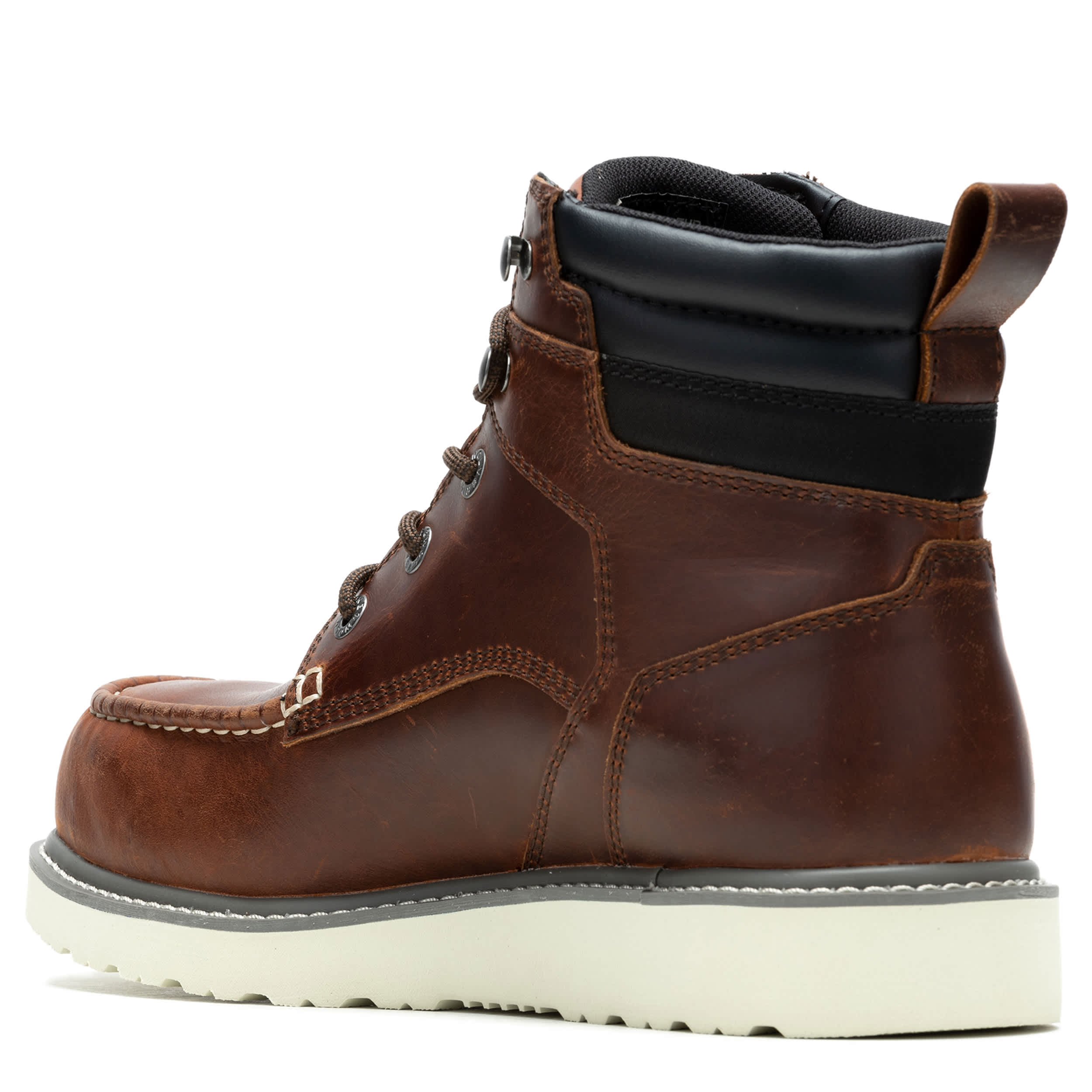 WOLVERINE-MENS X JORDAN DAVIS TRADE WEDGE 6" MOC-TOE WORK BOOT-RUST & 