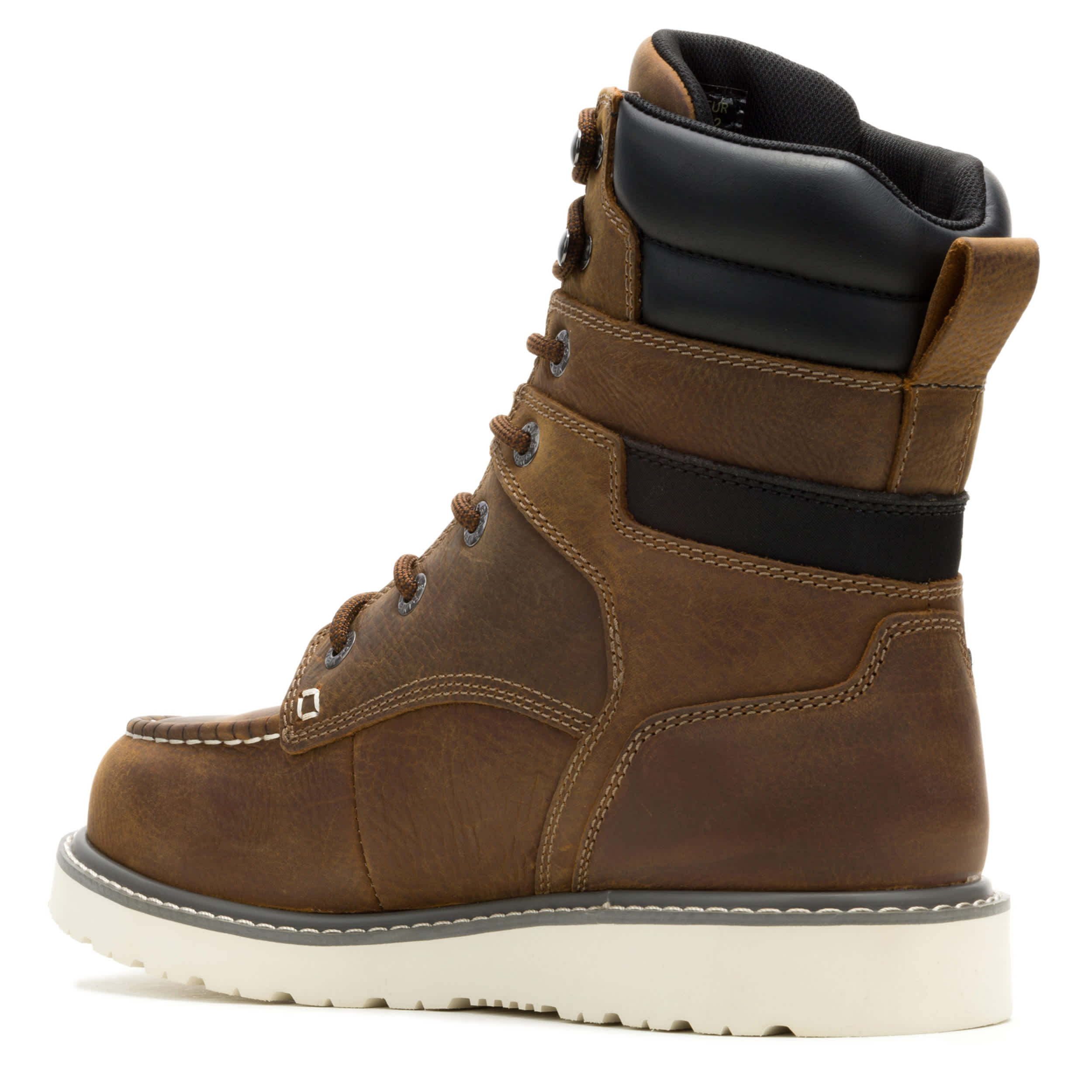 WOLVERINE-MENS X JORDAN DAVIS TRADE WEDGE 8" MOC TOE STEEL TOE-BROWN & 