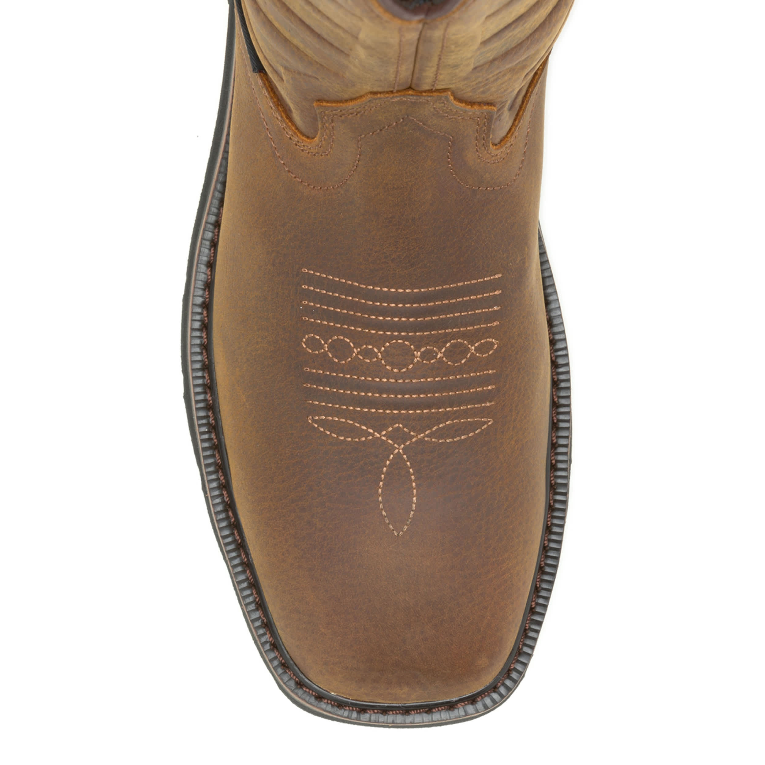 WOLVERINE-MENS X JORDAN DAVIS RANCHER FLAG LX WELLINGTON WORK-DARK TAN & 