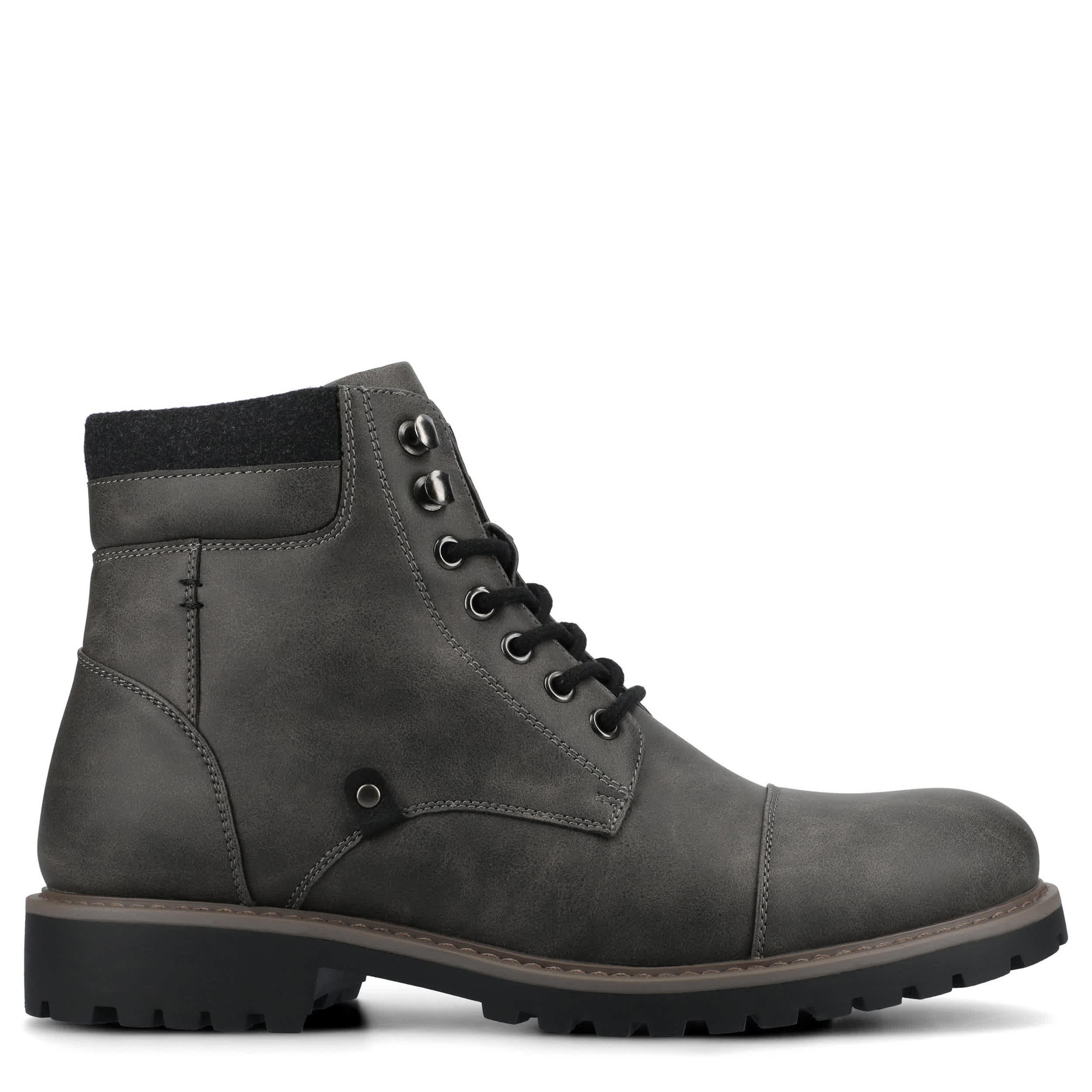VANCE CO-MENS YUKKON CAP TOE BOOT-DARK GREY & 
