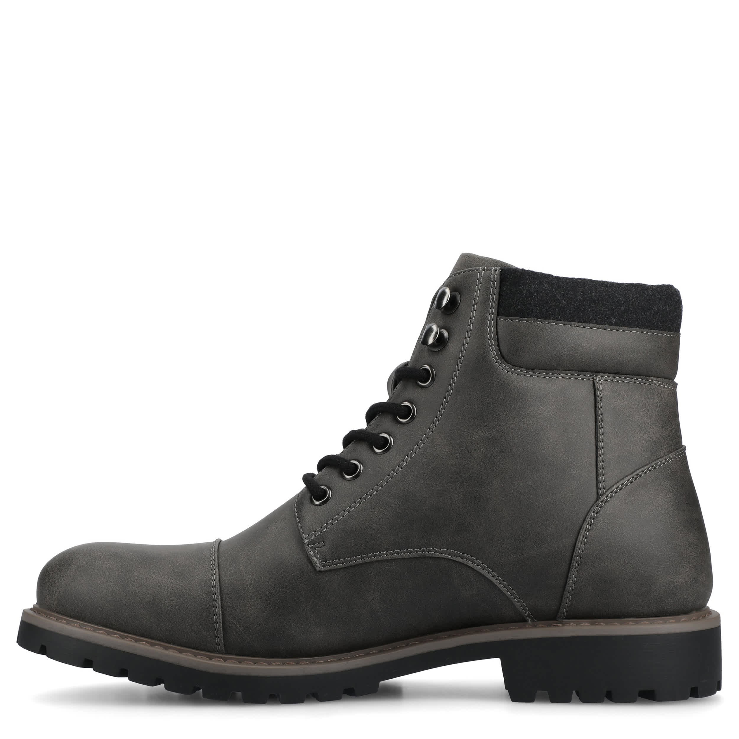 VANCE CO-MENS YUKKON CAP TOE BOOT-DARK GREY & 