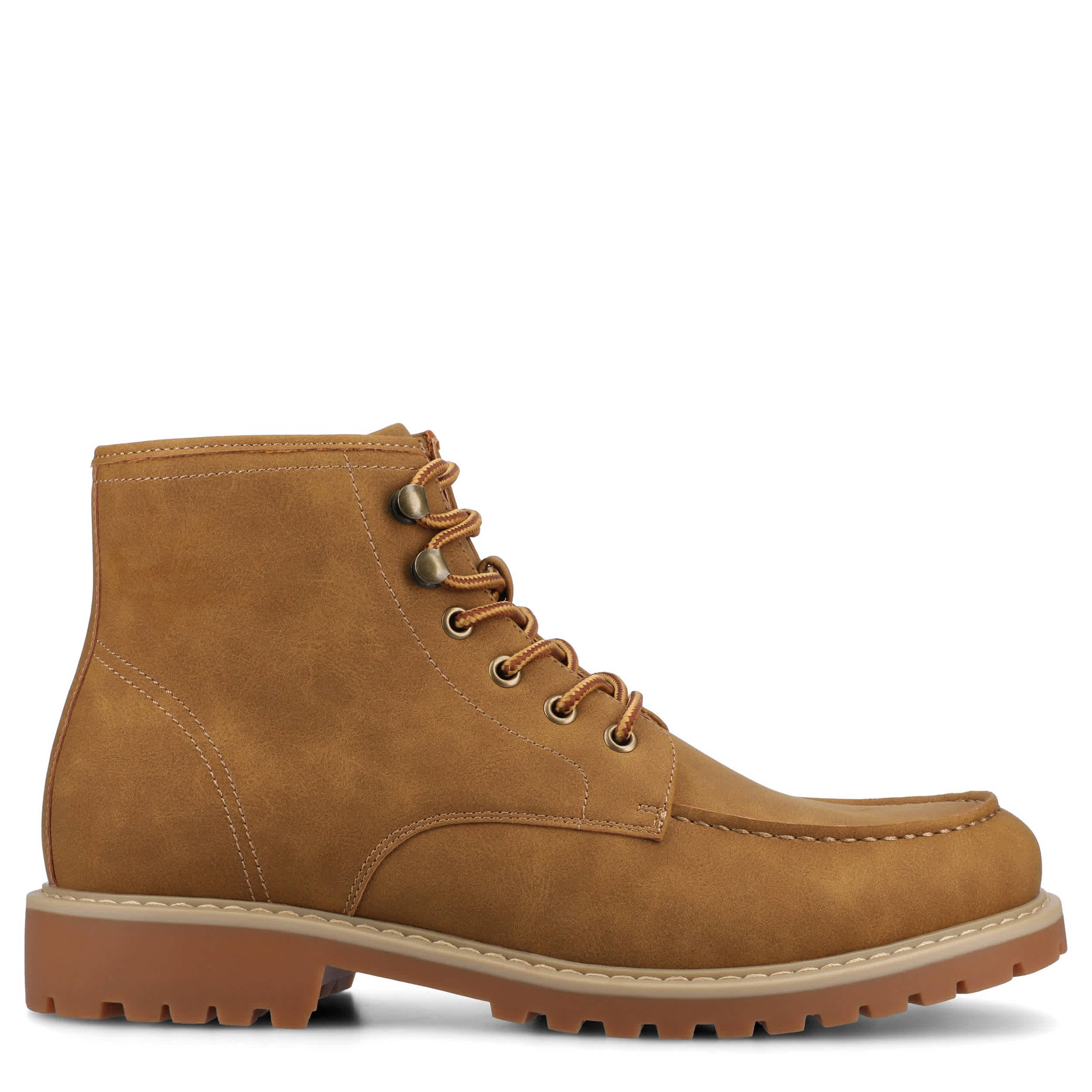 VANCE CO-MENS ZEUS MOC TOE BOOT-WHEAT & 