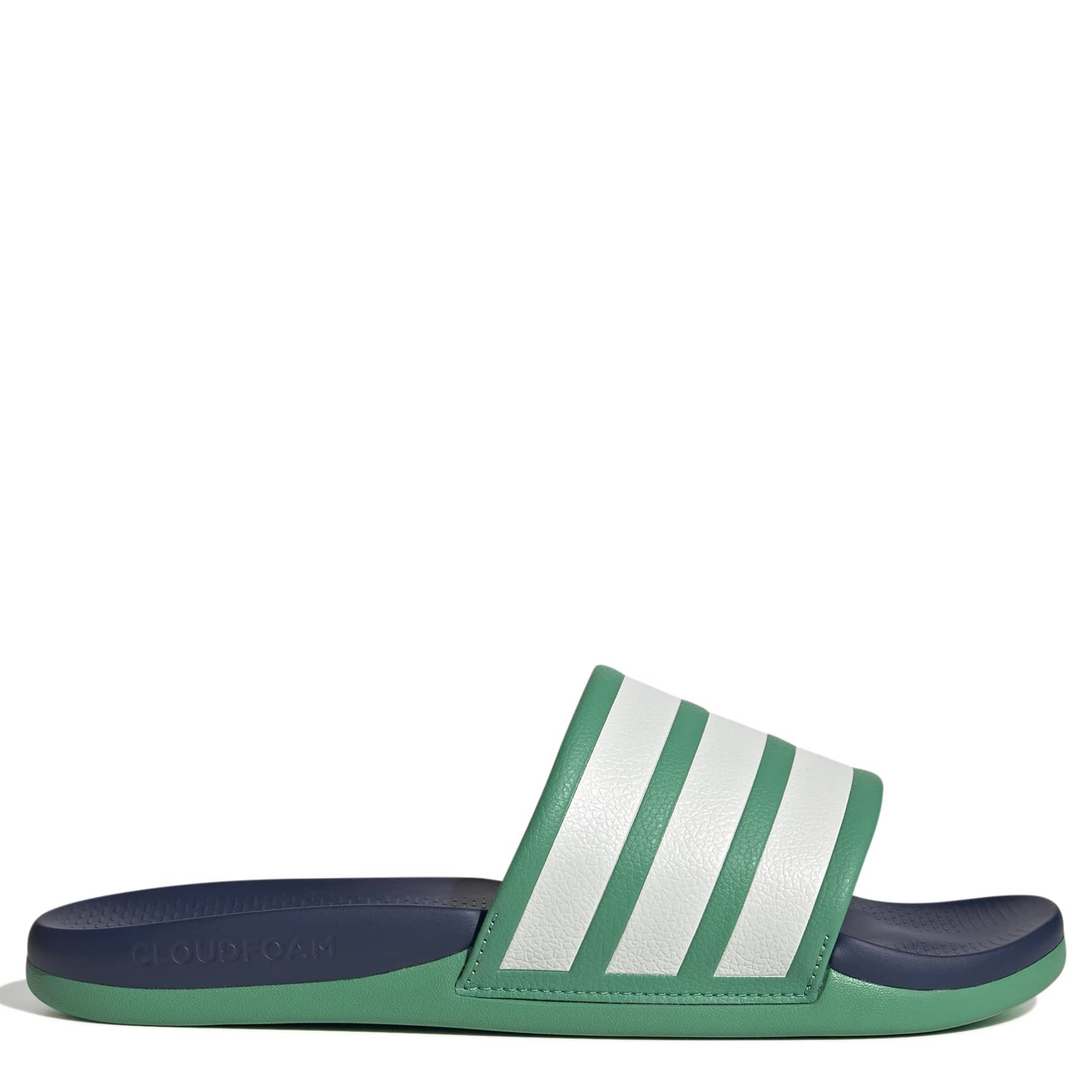 ADIDAS-MENS ADILETTE COMFORT SLIDE SANDAL-GREEN & WHITE
