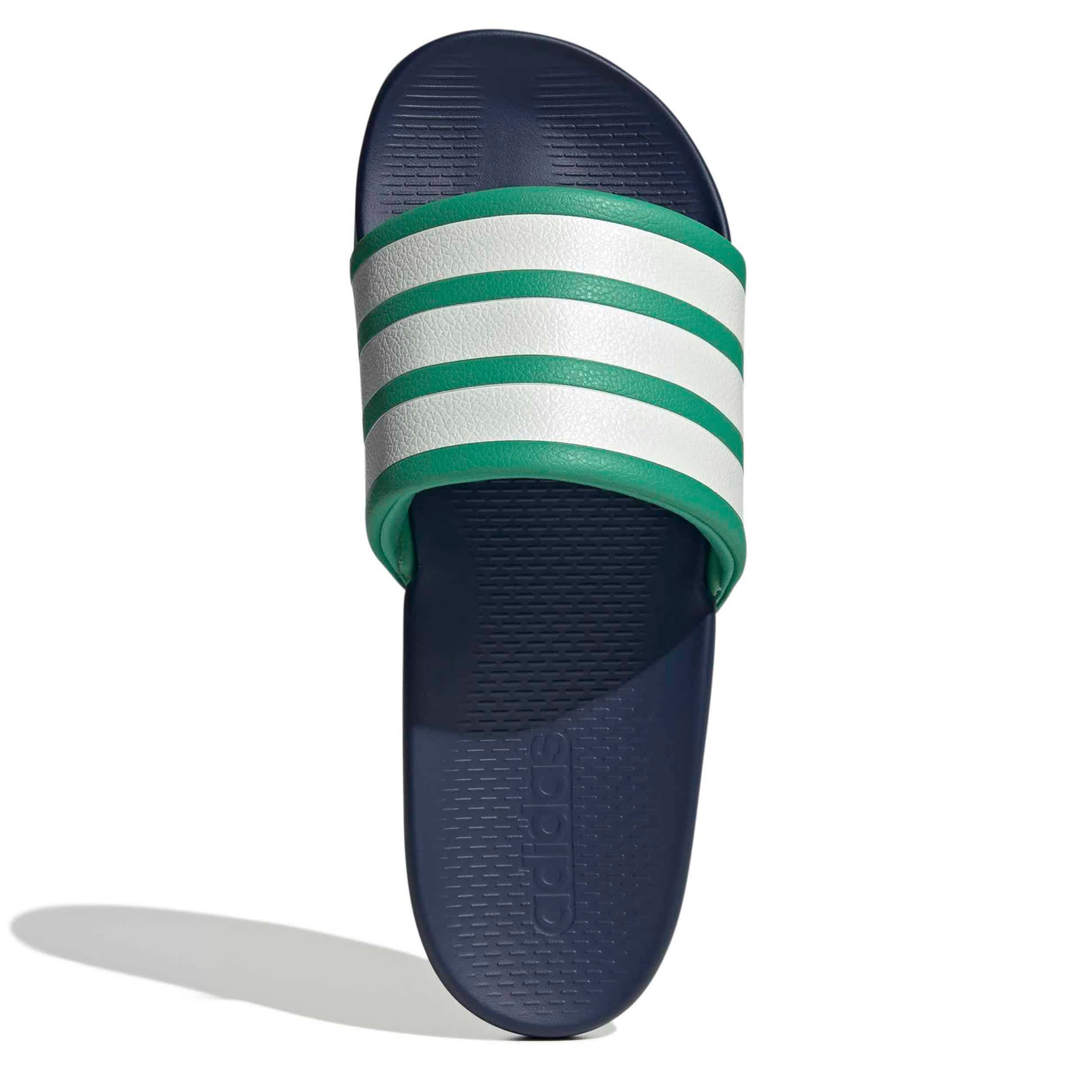 ADIDAS-MENS ADILETTE COMFORT SLIDE SANDAL-GREEN & WHITE