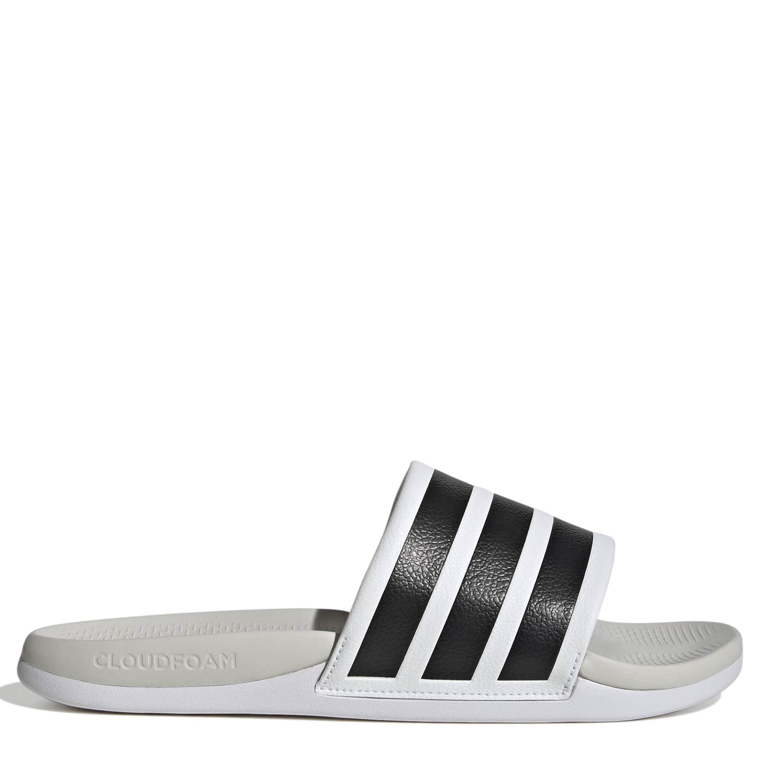 ADIDAS-MENS ADILETTE COMFORT SLIDE SANDAL-WHITE & BLACK