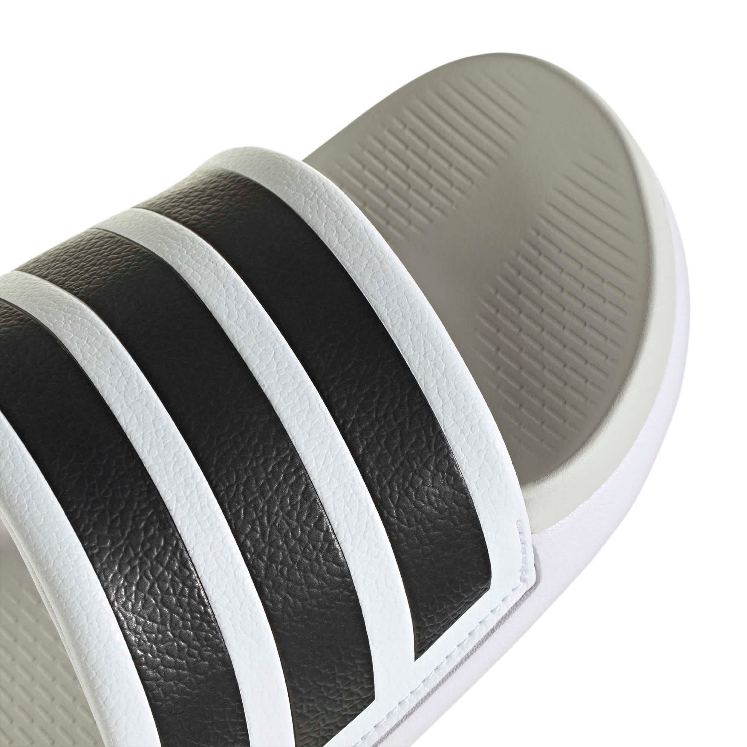 ADIDAS-MENS ADILETTE COMFORT SLIDE SANDAL-WHITE & BLACK