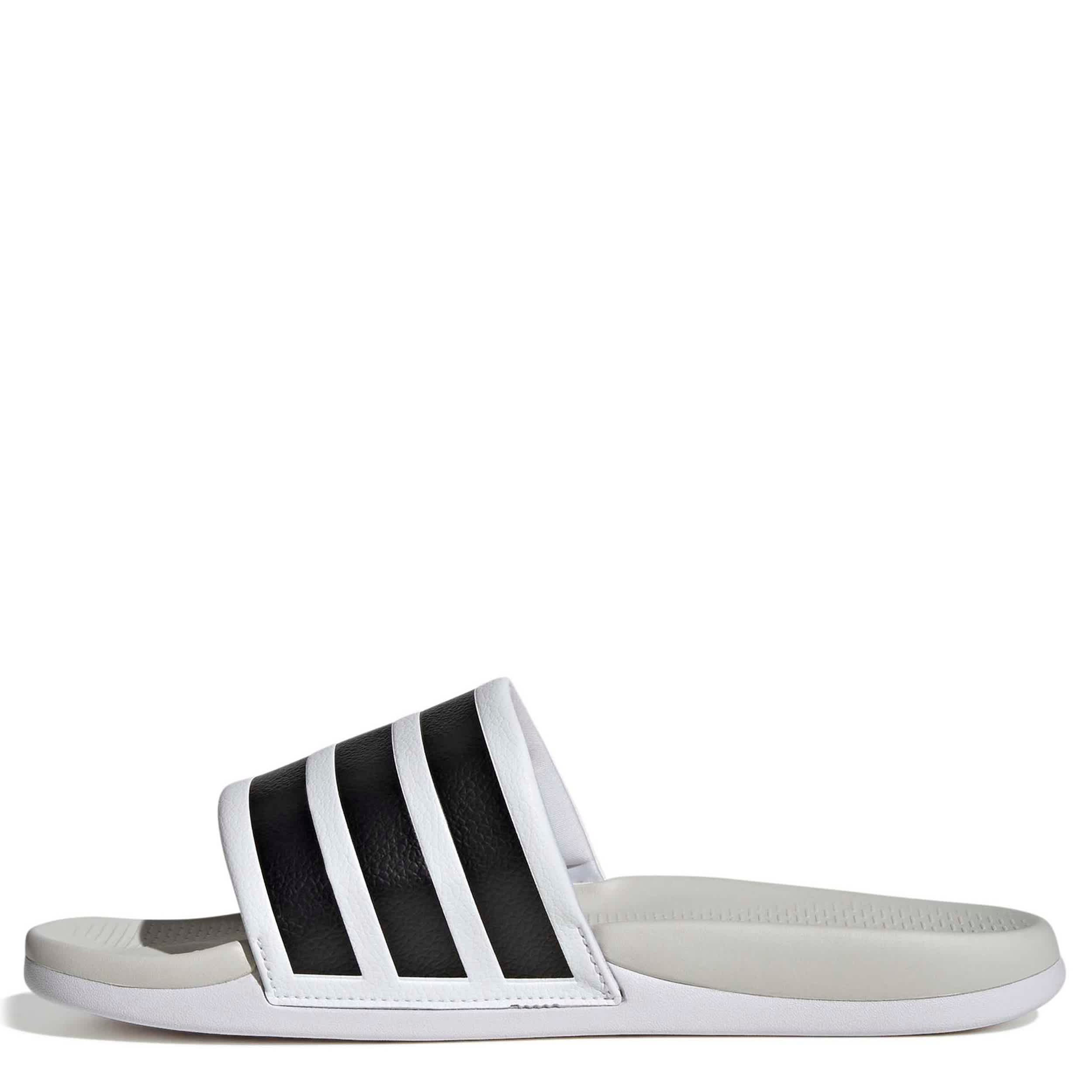 ADIDAS-MENS ADILETTE COMFORT SLIDE SANDAL-WHITE & BLACK