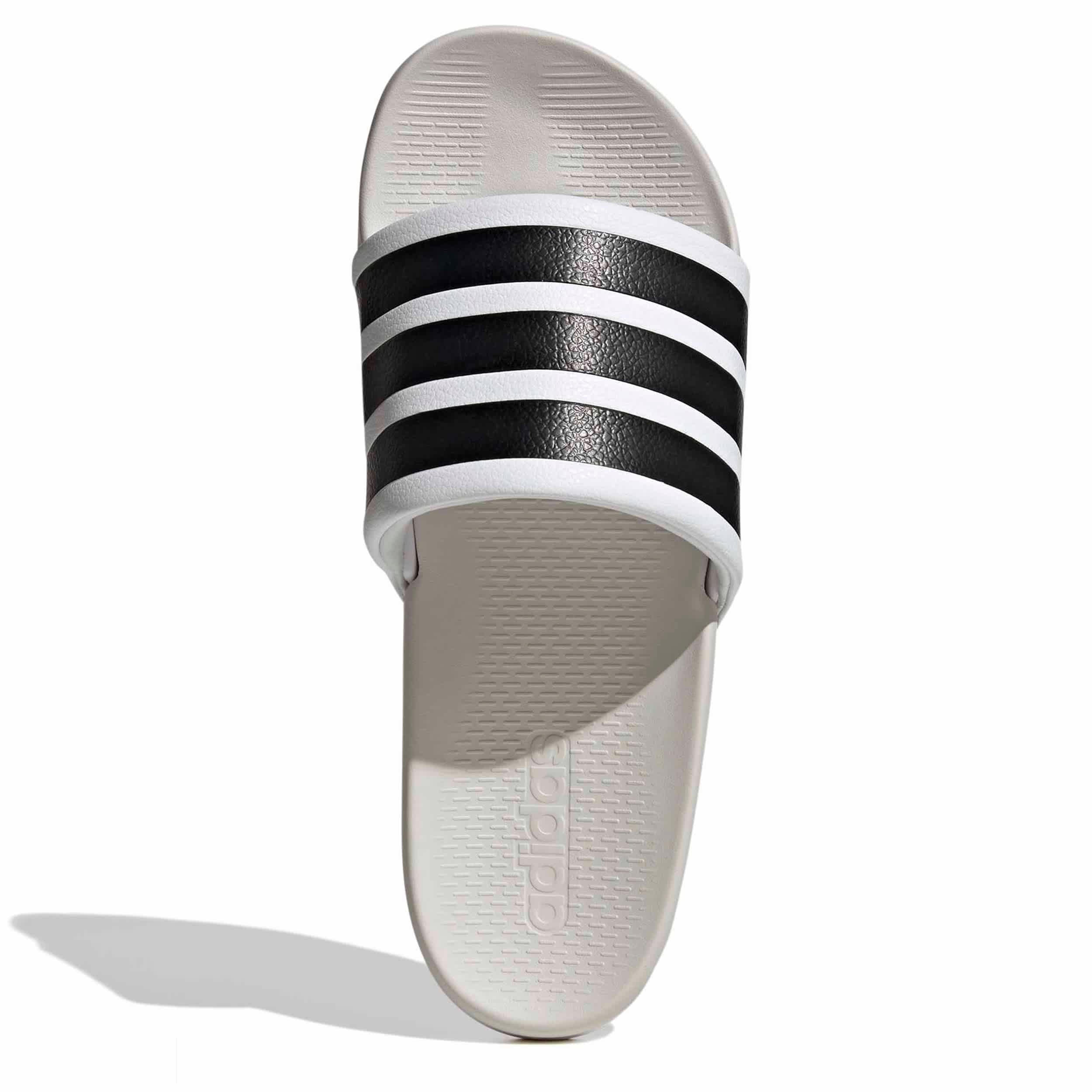 ADIDAS-MENS ADILETTE COMFORT SLIDE SANDAL-WHITE & BLACK