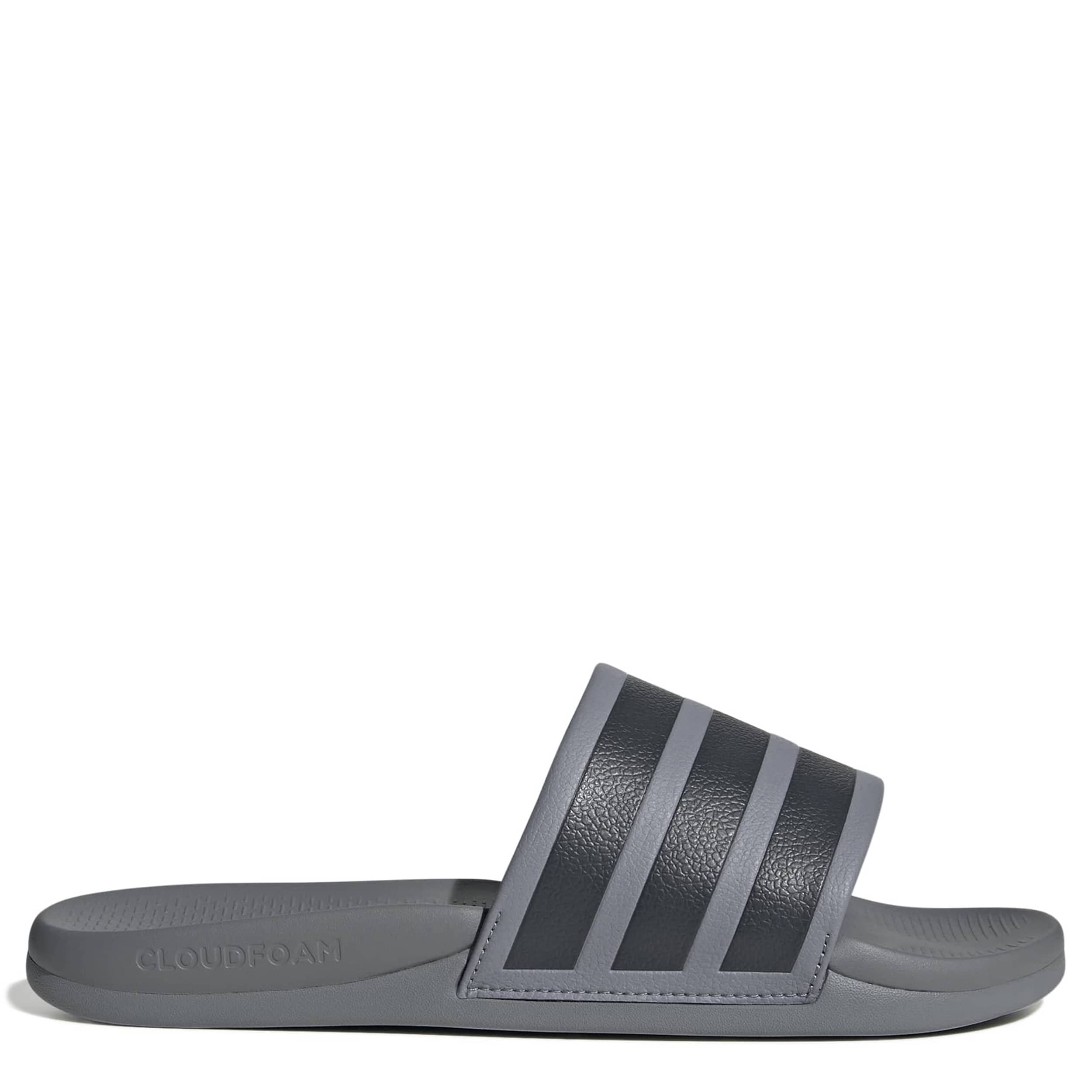 ADIDAS-MENS ADILETTE COMFORT 2.0 SLIDE SANDAL-GREY & DARK GREY