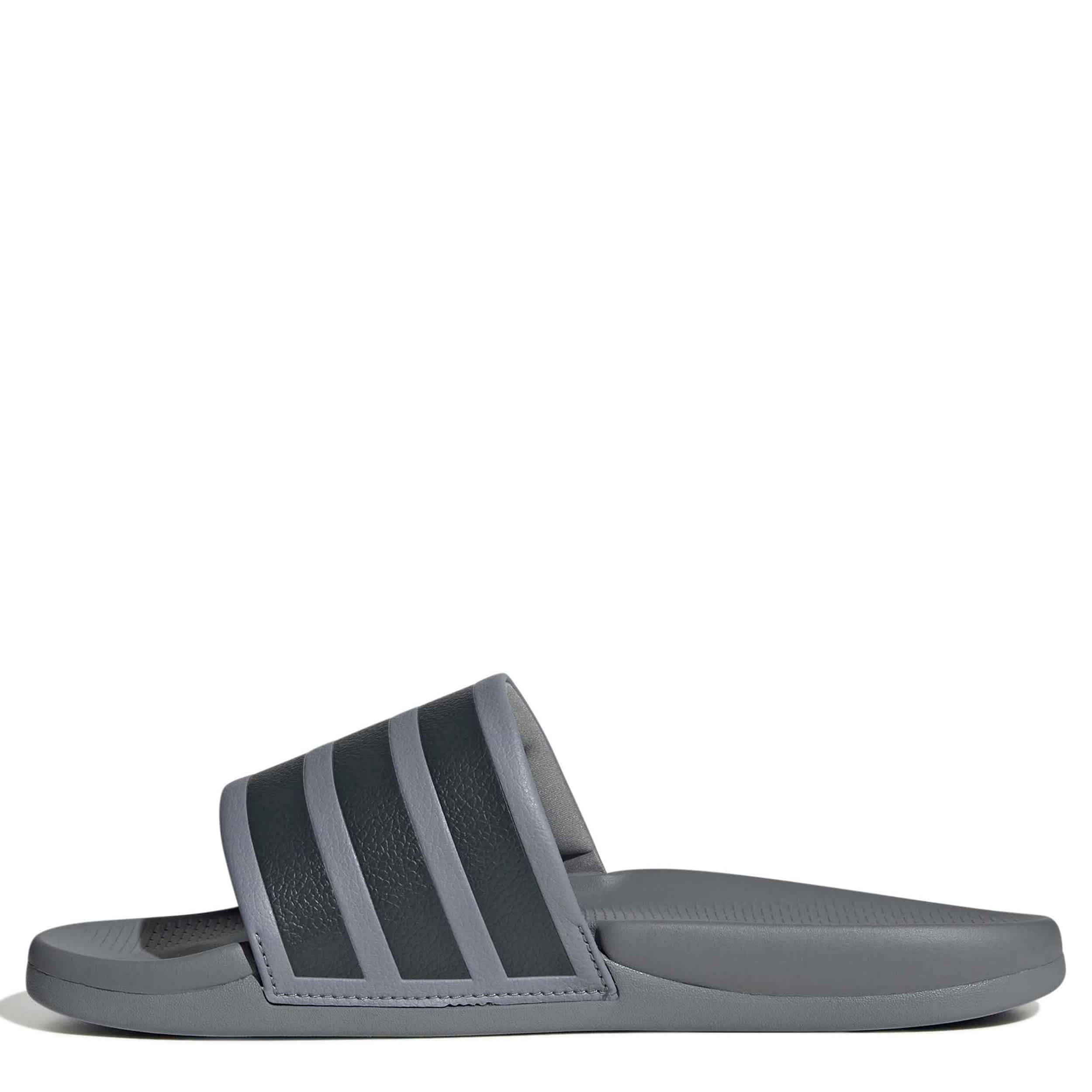 ADIDAS-MENS ADILETTE COMFORT 2.0 SLIDE SANDAL-GREY & DARK GREY