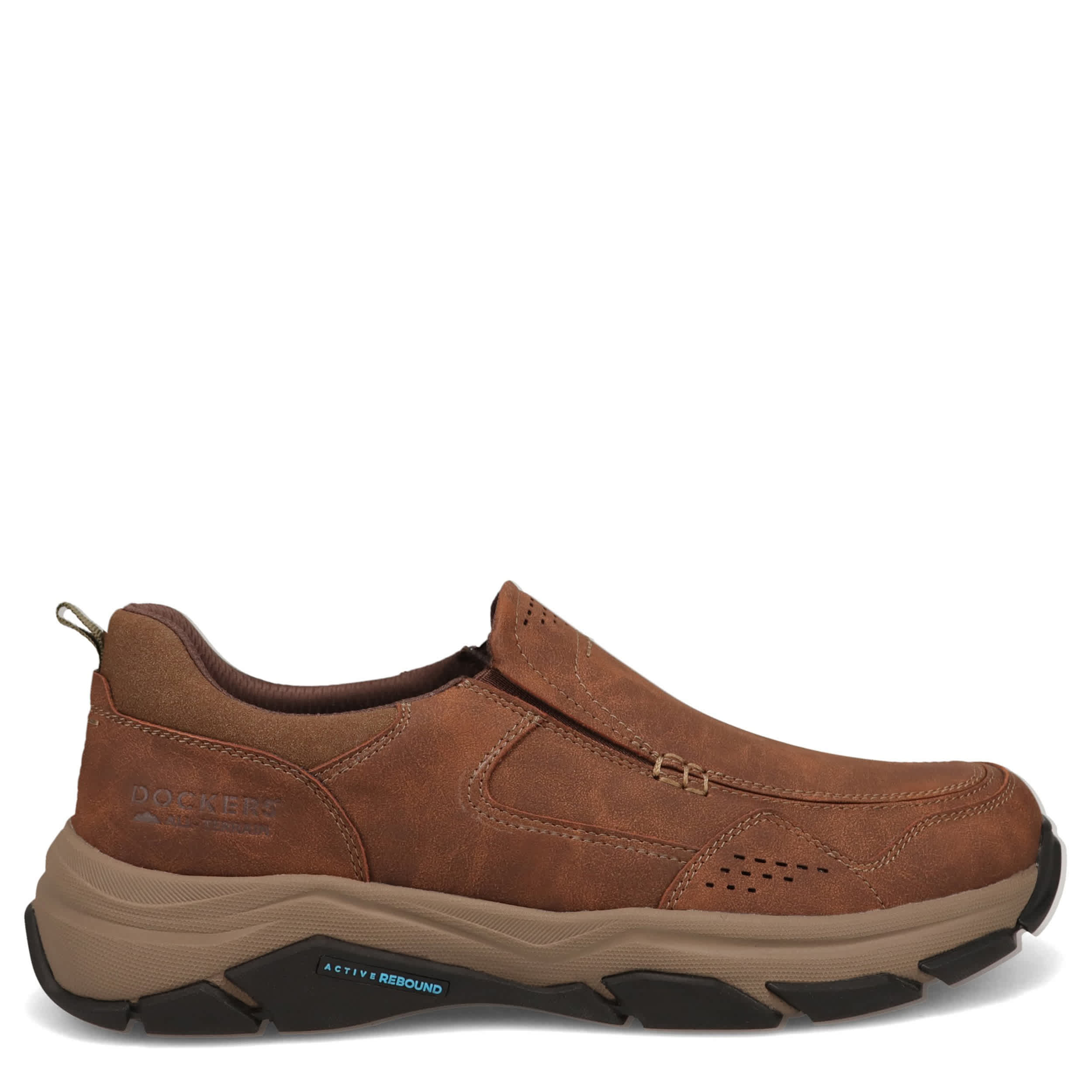 DOCKERS-MENS RAWLINS SLIP ON SNEAKER-DARK TAN & 