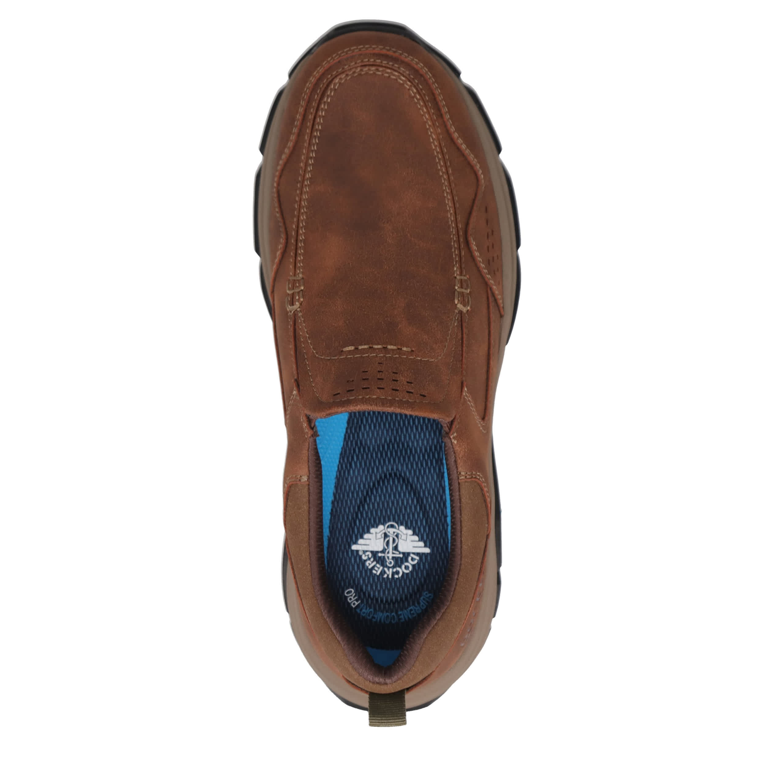 DOCKERS-MENS RAWLINS SLIP ON SNEAKER-DARK TAN & 