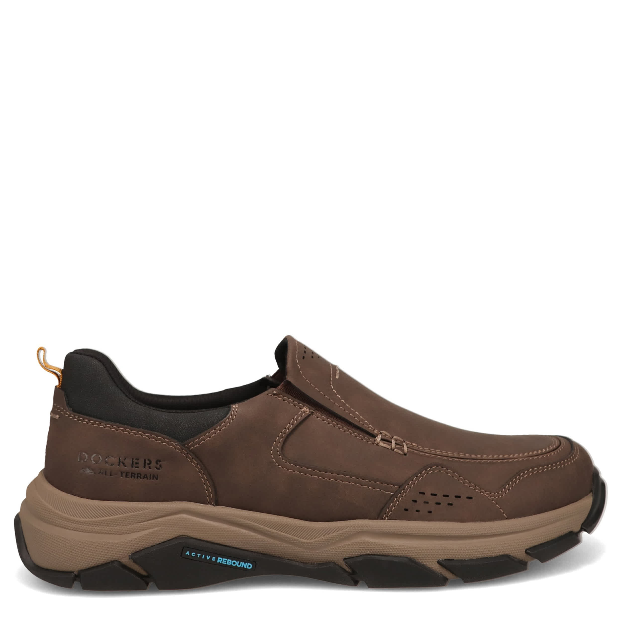 DOCKERS-MENS RAWLINS SLIP ON SNEAKER-DARK BROWN & 