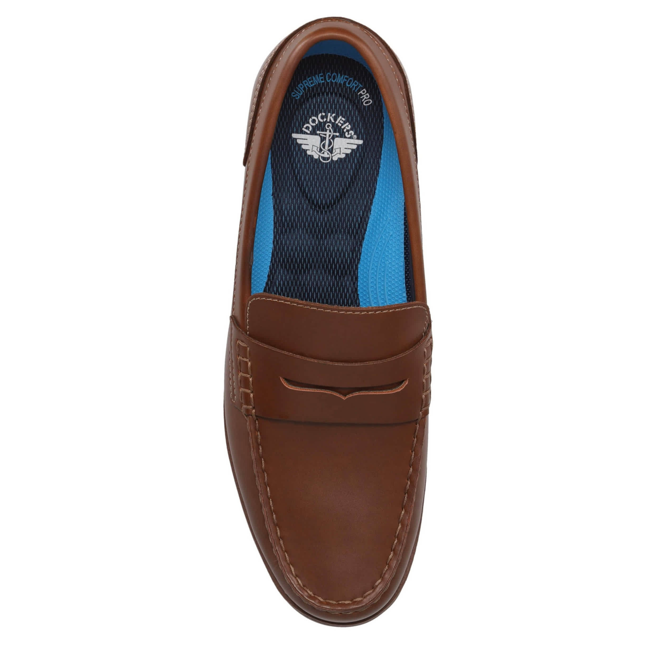 DOCKERS-MENS PEMBROKE PENNY LOAFER-DARK TAN & 