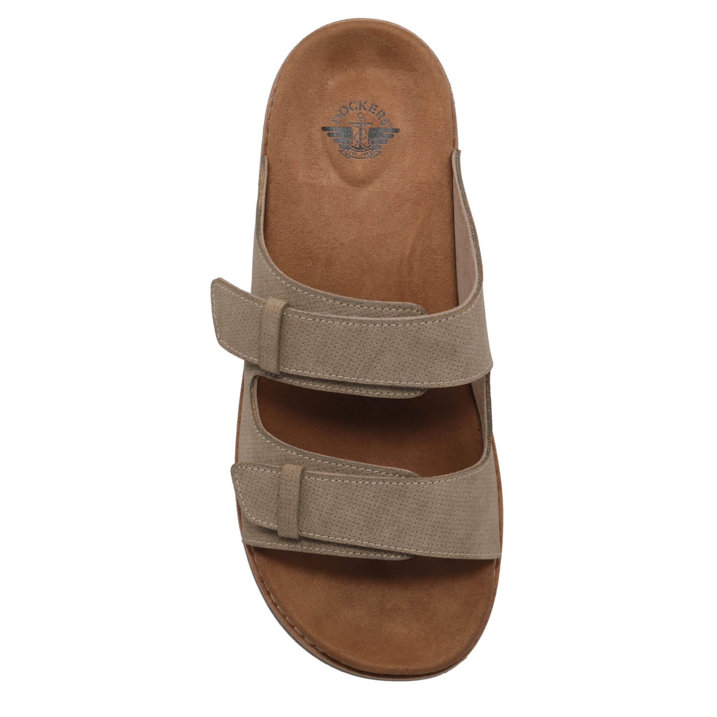 DOCKERS-MENS BURNHAM SLIDE SANDAL-TAUPE & 