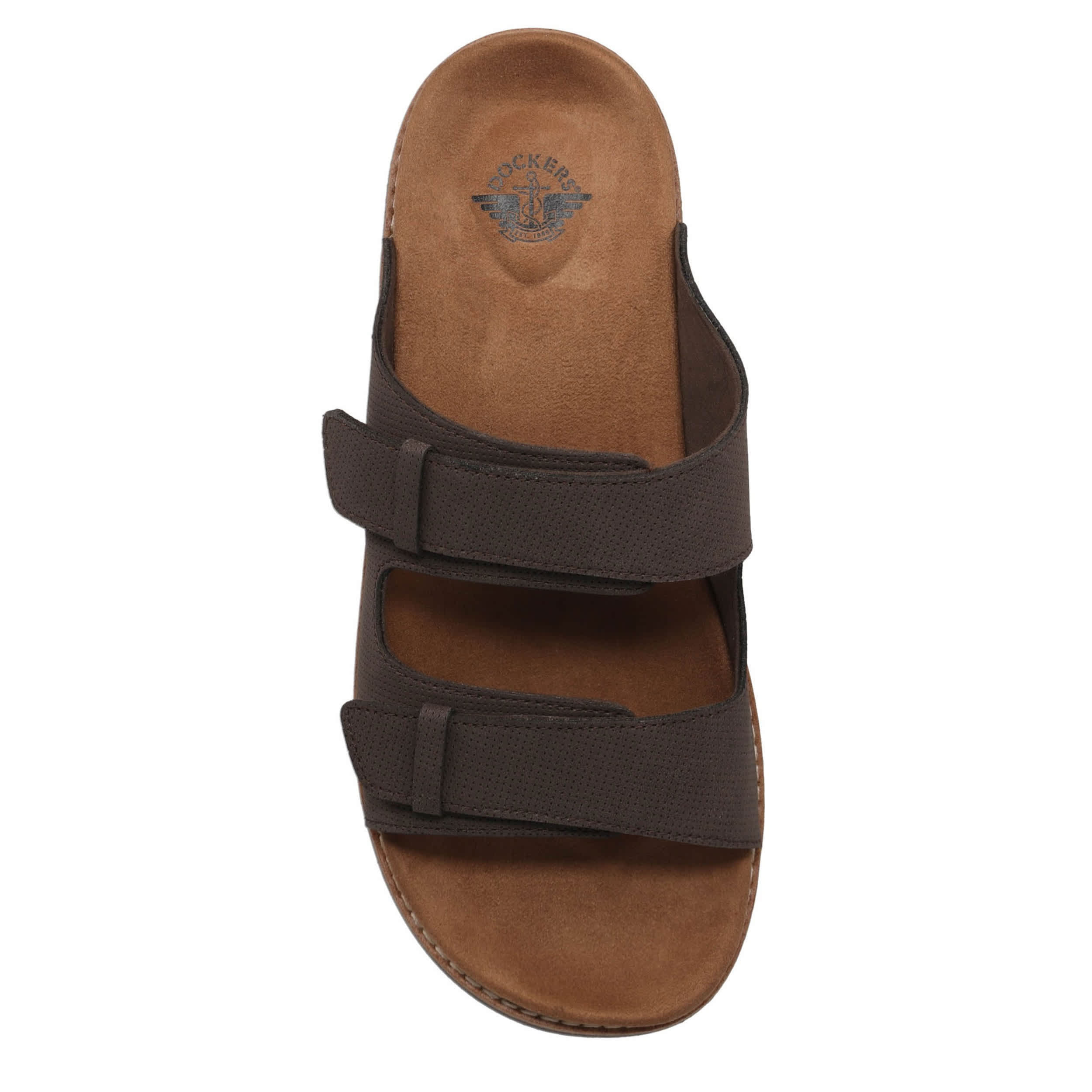 DOCKERS-MENS BURNHAM SLIDE SANDAL-BROWN & 