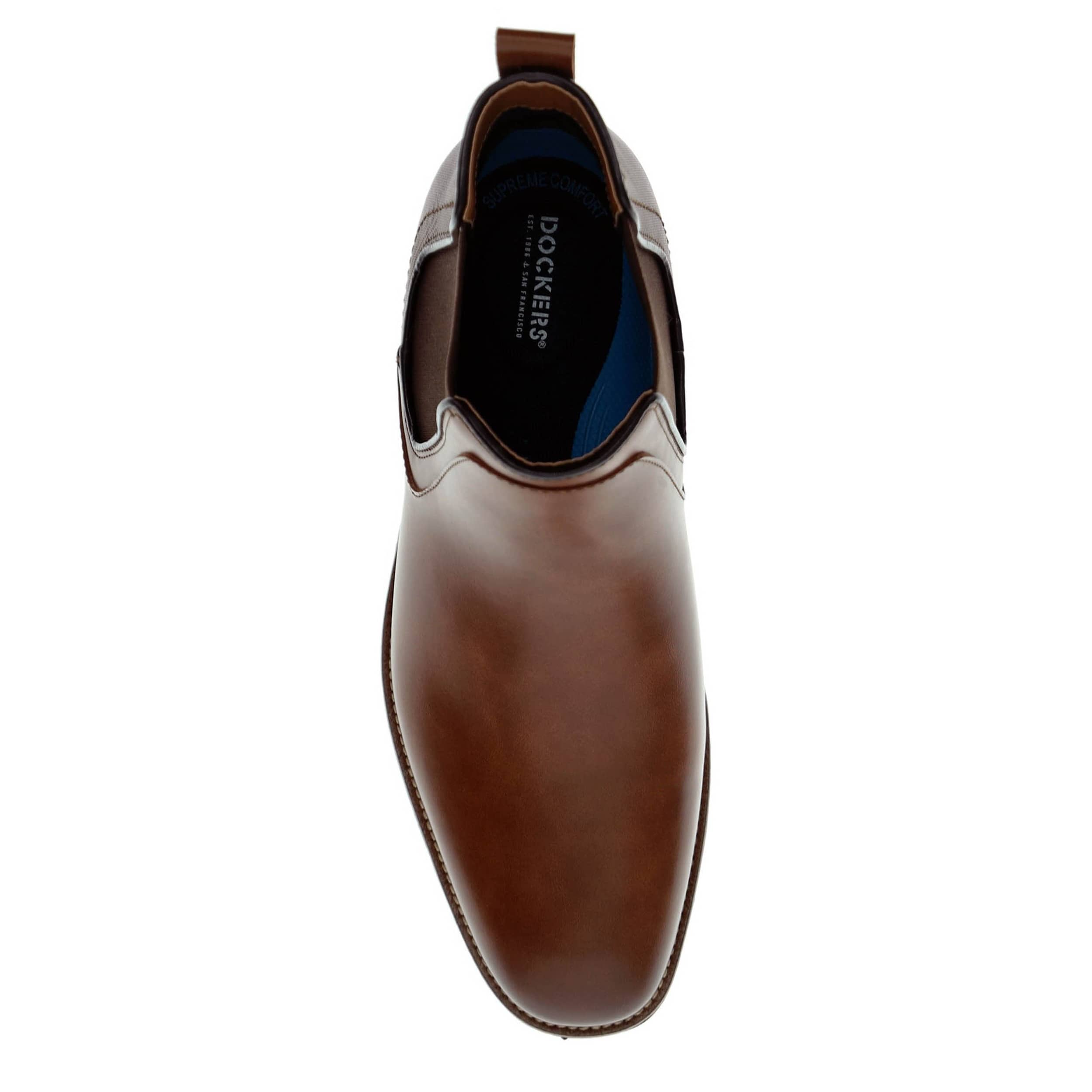 DOCKERS-MENS BROOKSIDE CHELSEA BOOT-COGNAC & 
