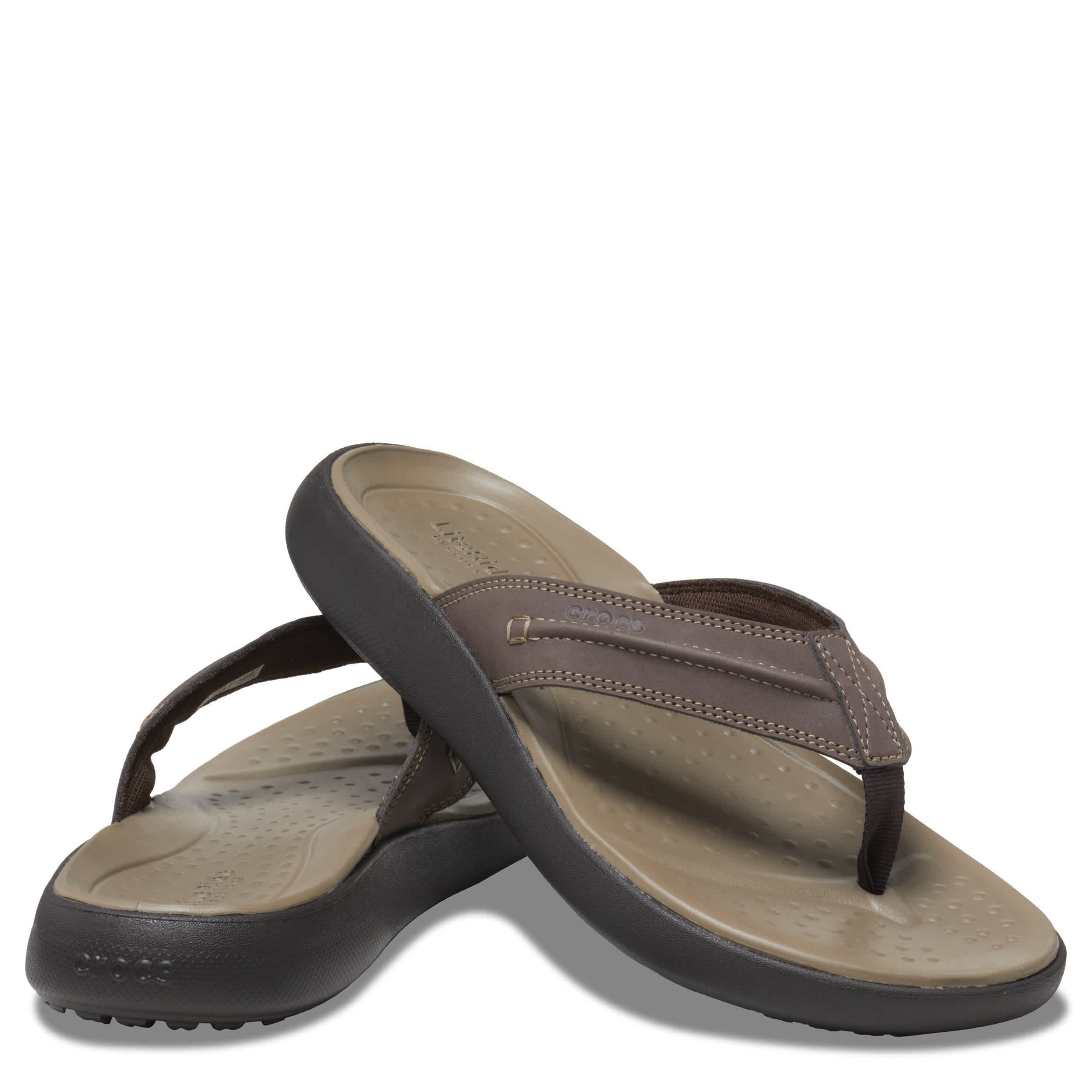 CROCS-MENS YUKON VISTA II FLIP FLOP SANDAL-ESPRESSO & 