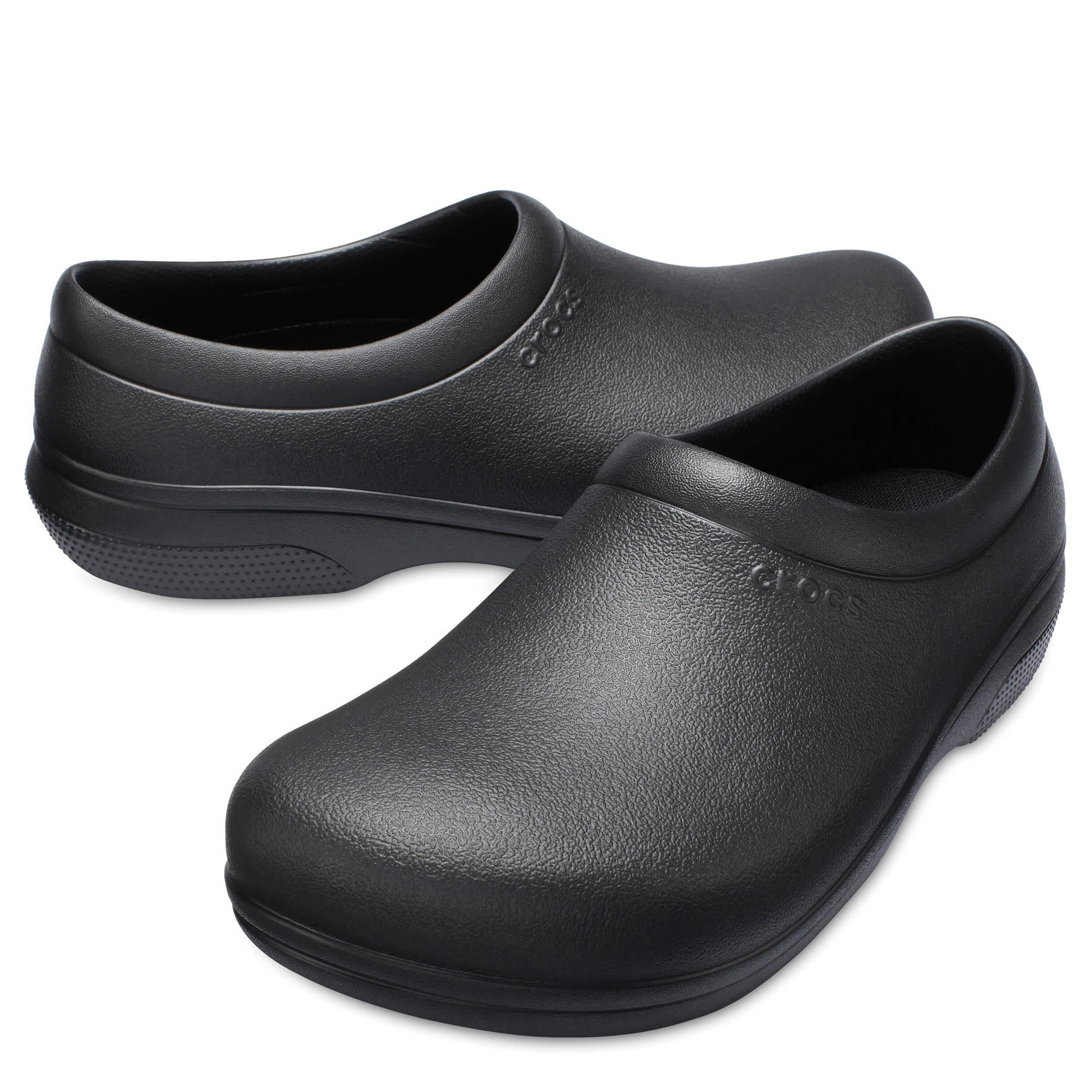 CROCS-UNISEX ON THE CLOCK WORK SLIP ON-BLACK & 