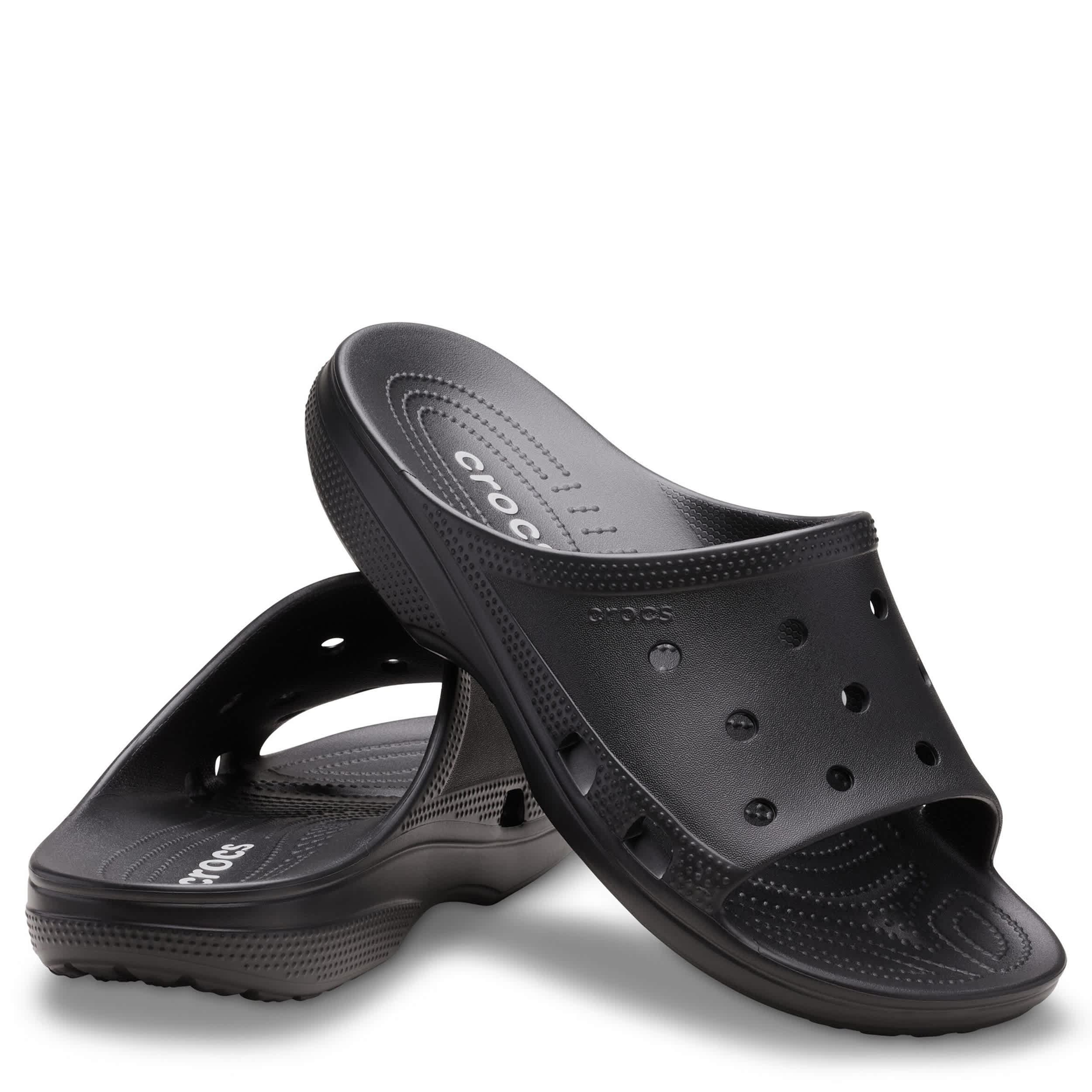 CROCS-MENS SATURDAY SLIDE SANDAL-BLACK & 