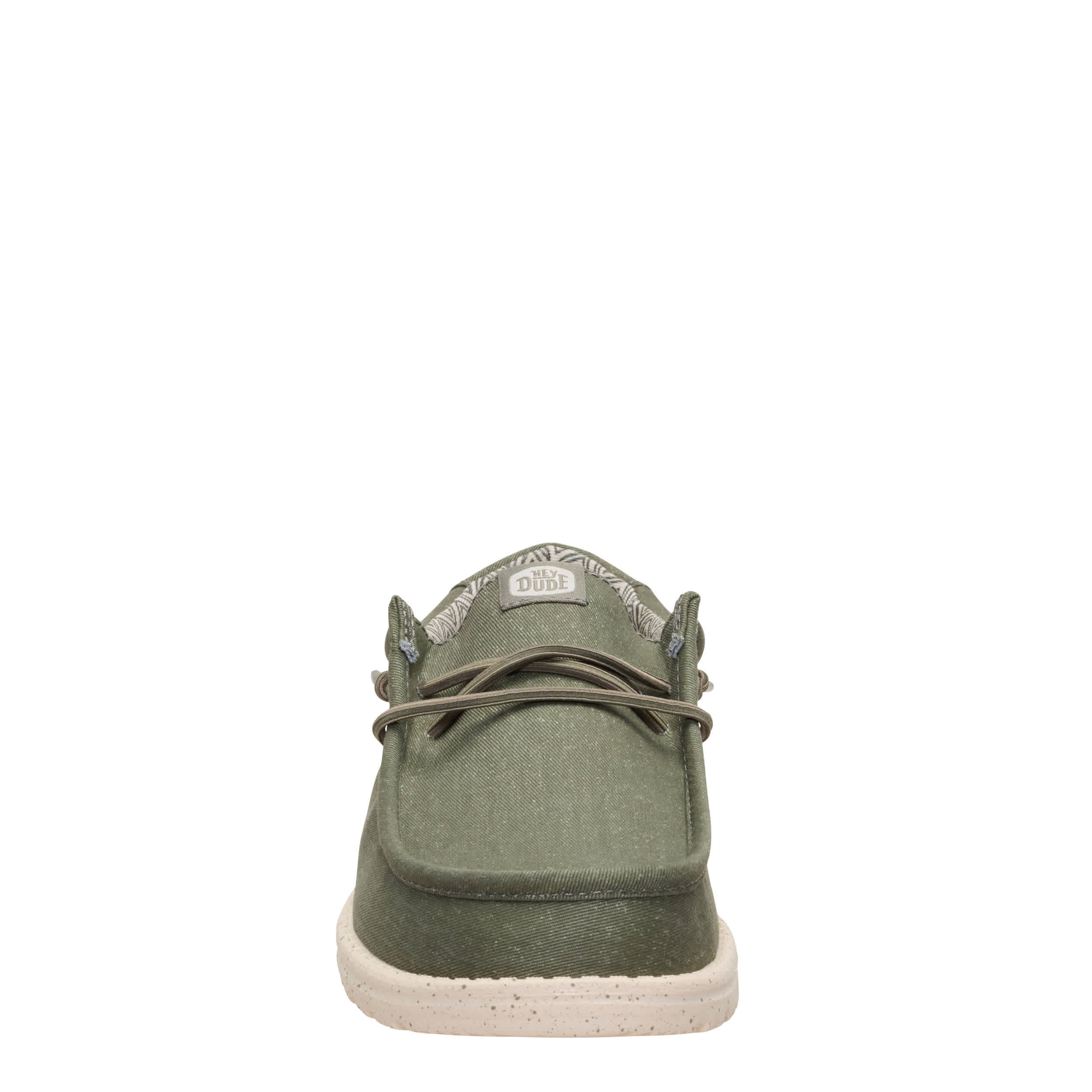 HEYDUDE-MENS WALLY STRETCH CANVAS SLIP ON SNEAKER-GREEN & 