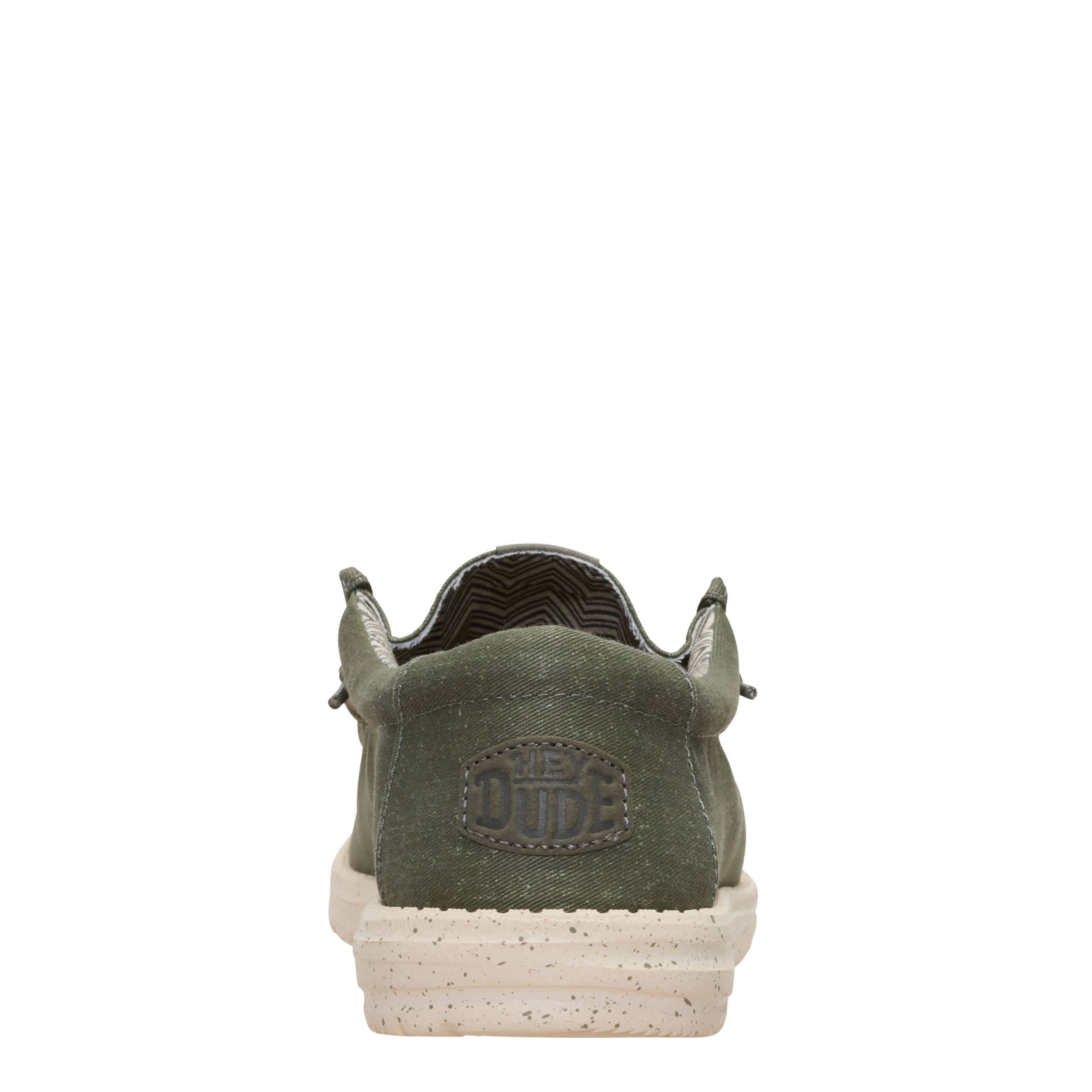 HEYDUDE-MENS WALLY STRETCH CANVAS SLIP ON SNEAKER-GREEN & 