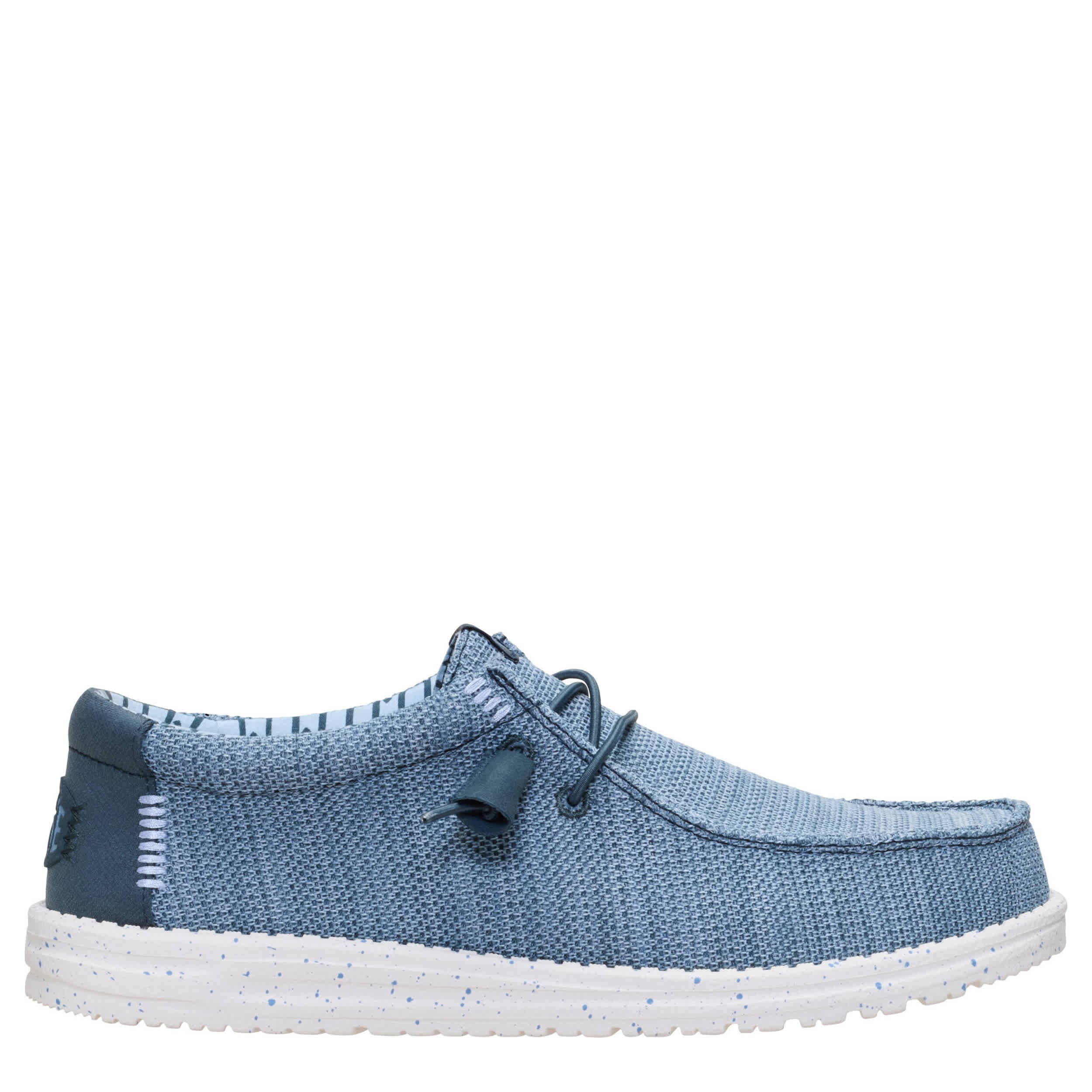 HEYDUDE-MENS WALLY STRETCH SOX SLIP ON SNEAKER-GREY & 