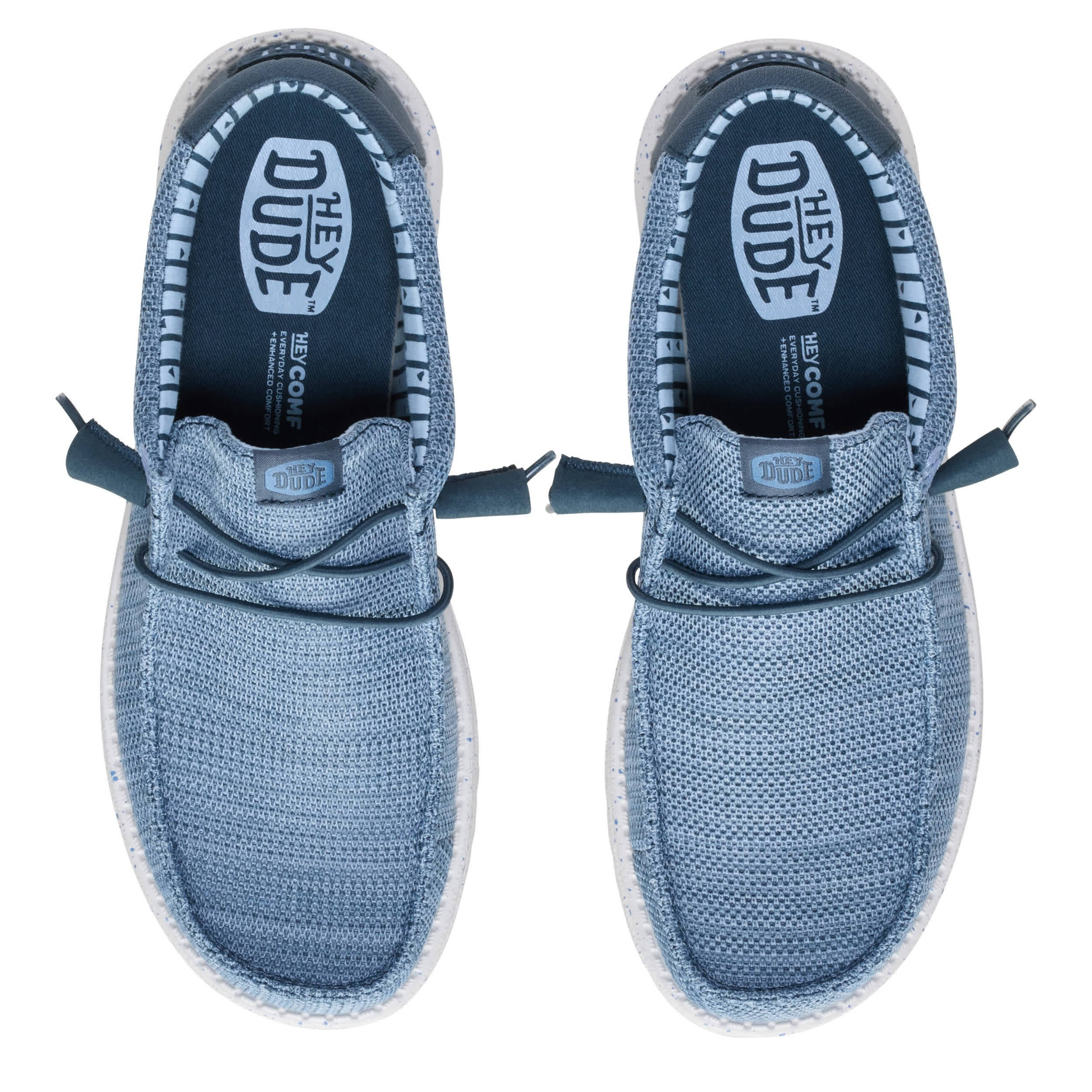 HEYDUDE-MENS WALLY STRETCH SOX SLIP ON SNEAKER-GREY & 