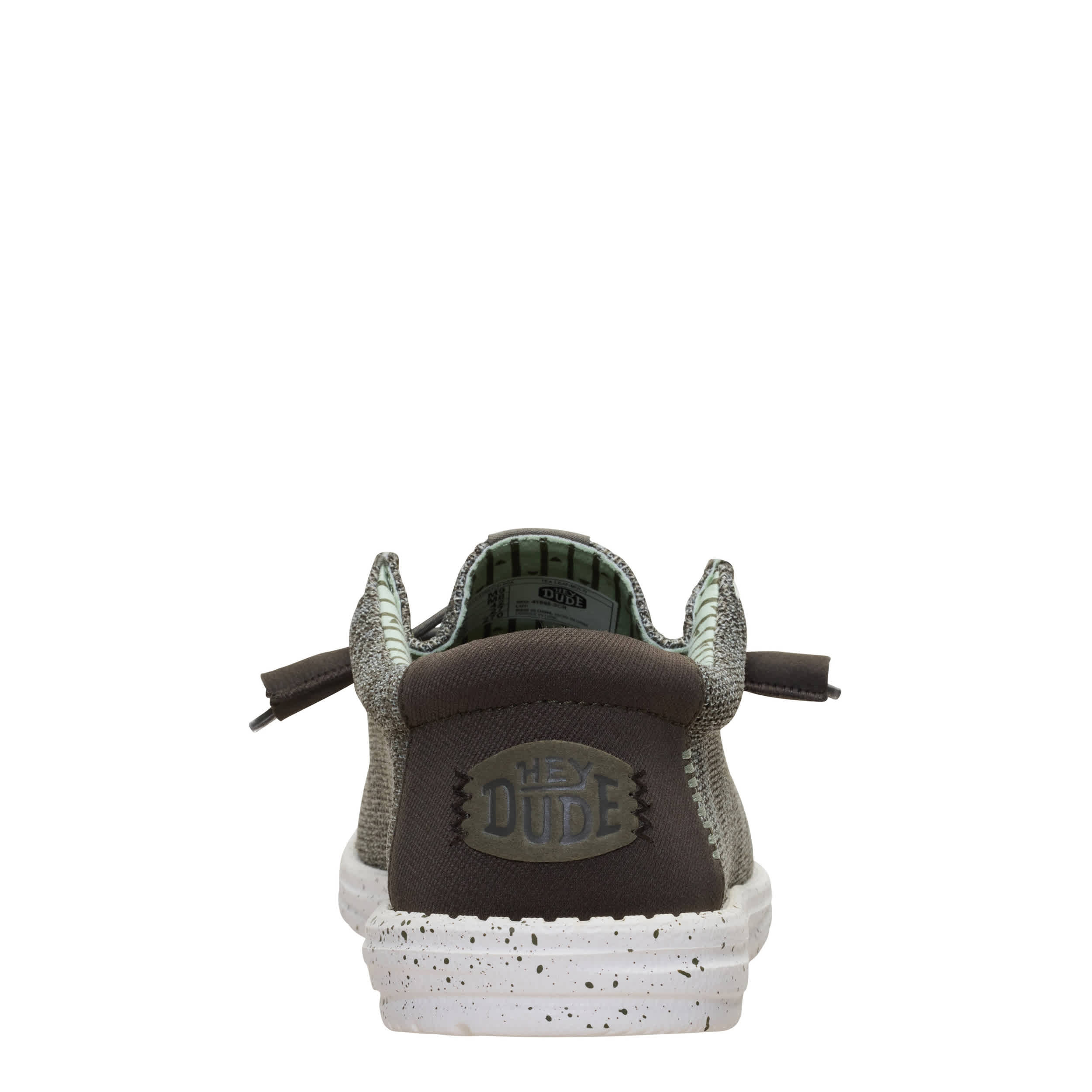 HEYDUDE-MENS WALLY STRETCH SOX SLIP ON SNEAKER-GREEN & 
