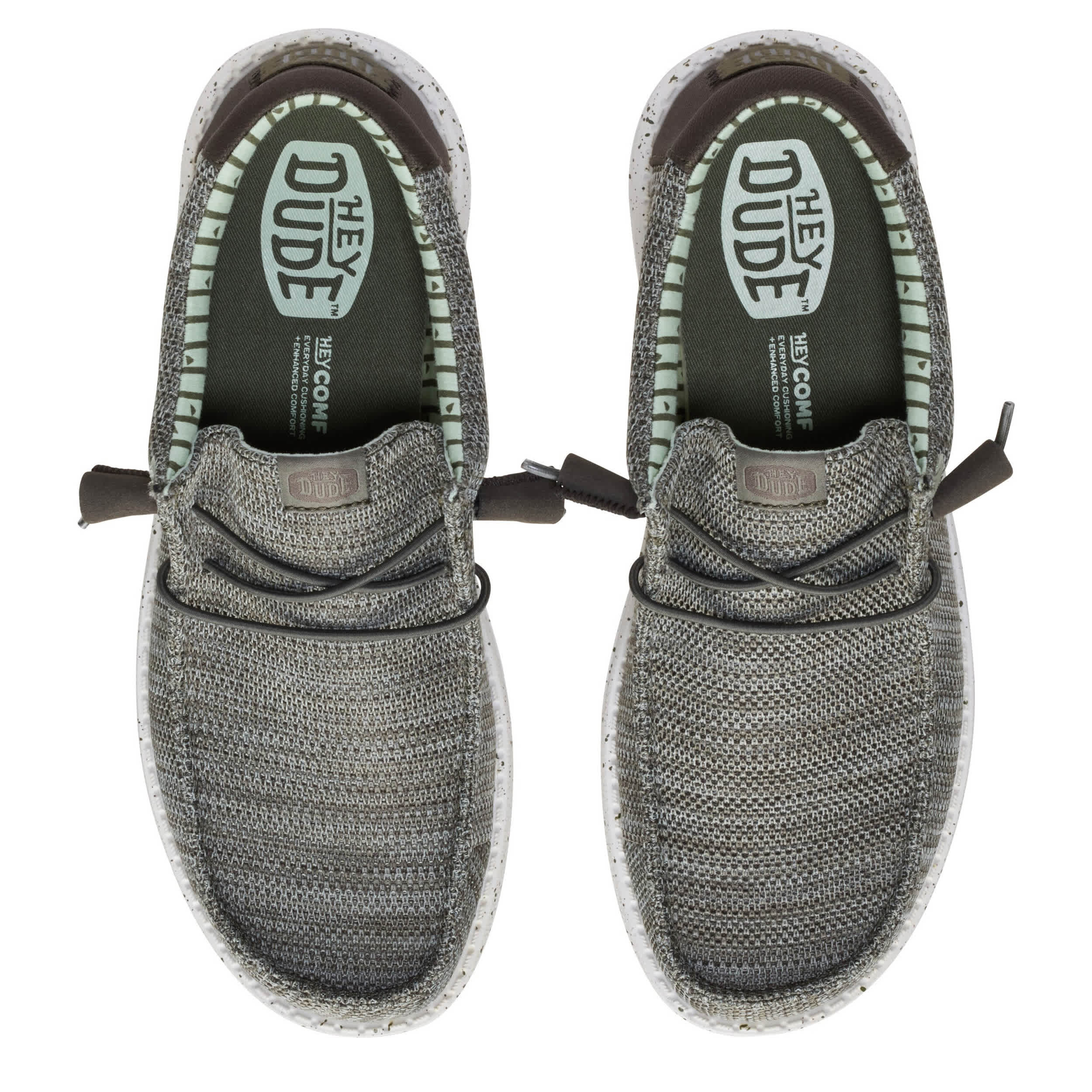 HEYDUDE-MENS WALLY STRETCH SOX SLIP ON SNEAKER-GREEN & 