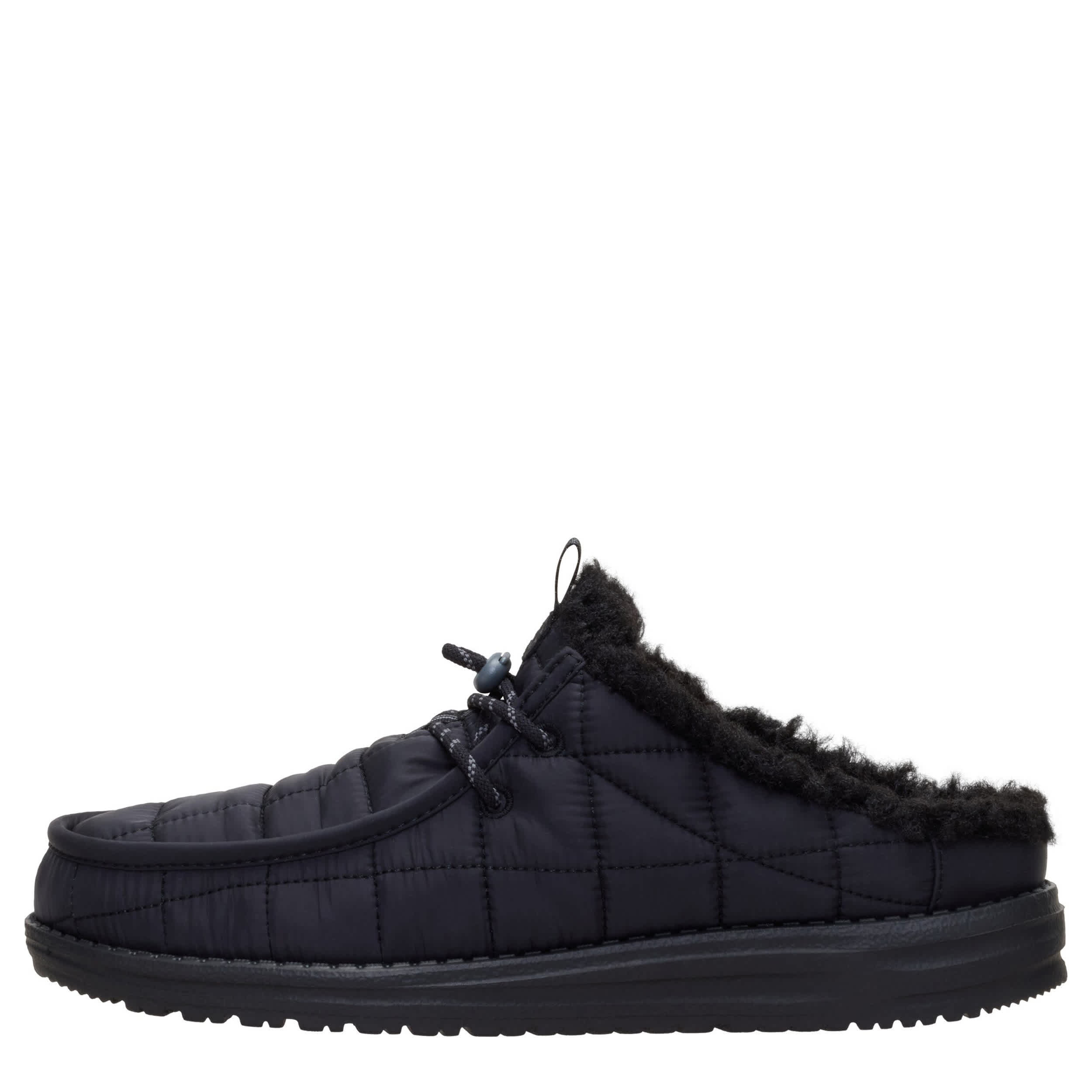 HEYDUDE-MENS WALLY SLIP CAMP NYLON SLIP ON SNEAKER-BLACK & 