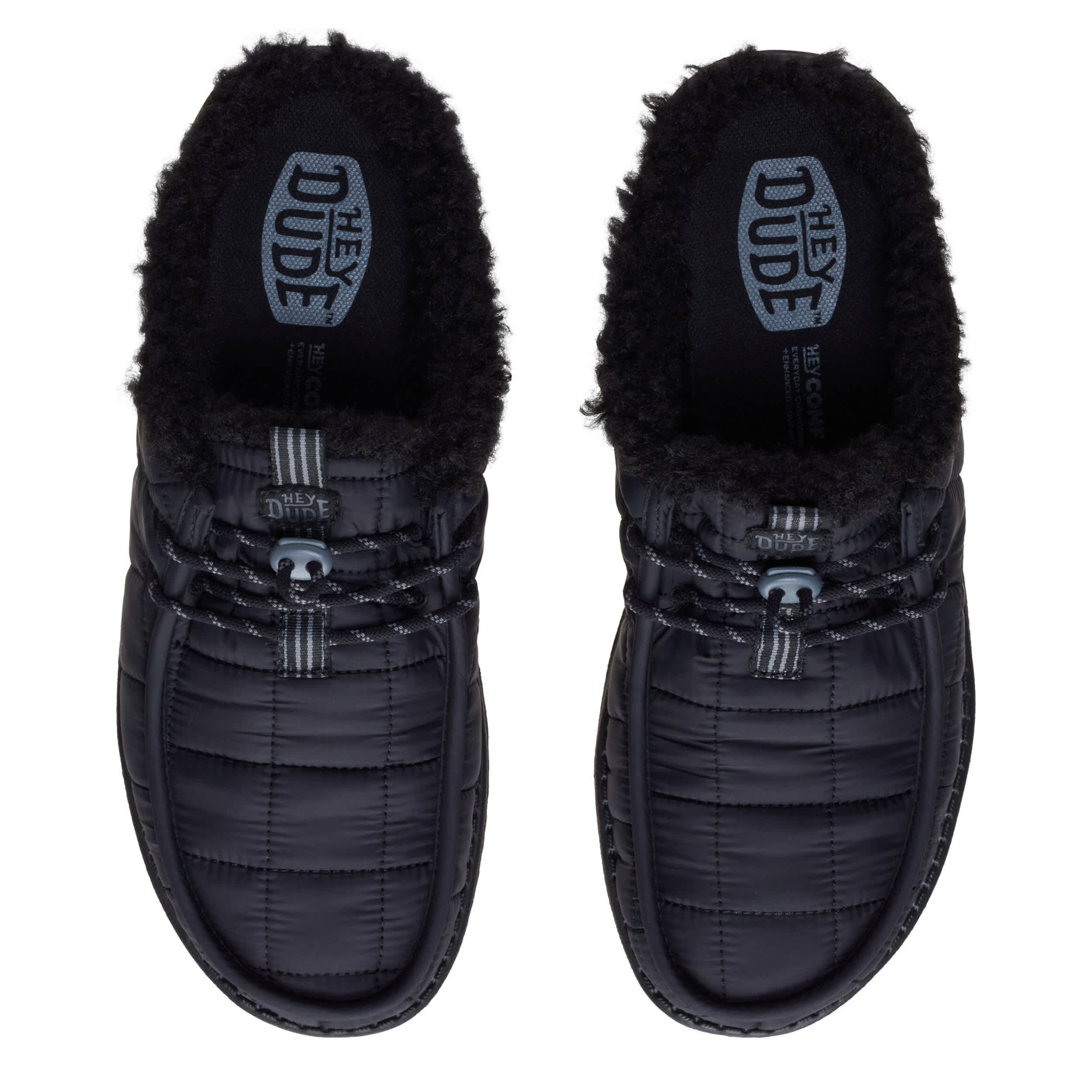 HEYDUDE-MENS WALLY SLIP CAMP NYLON SLIP ON SNEAKER-BLACK & 