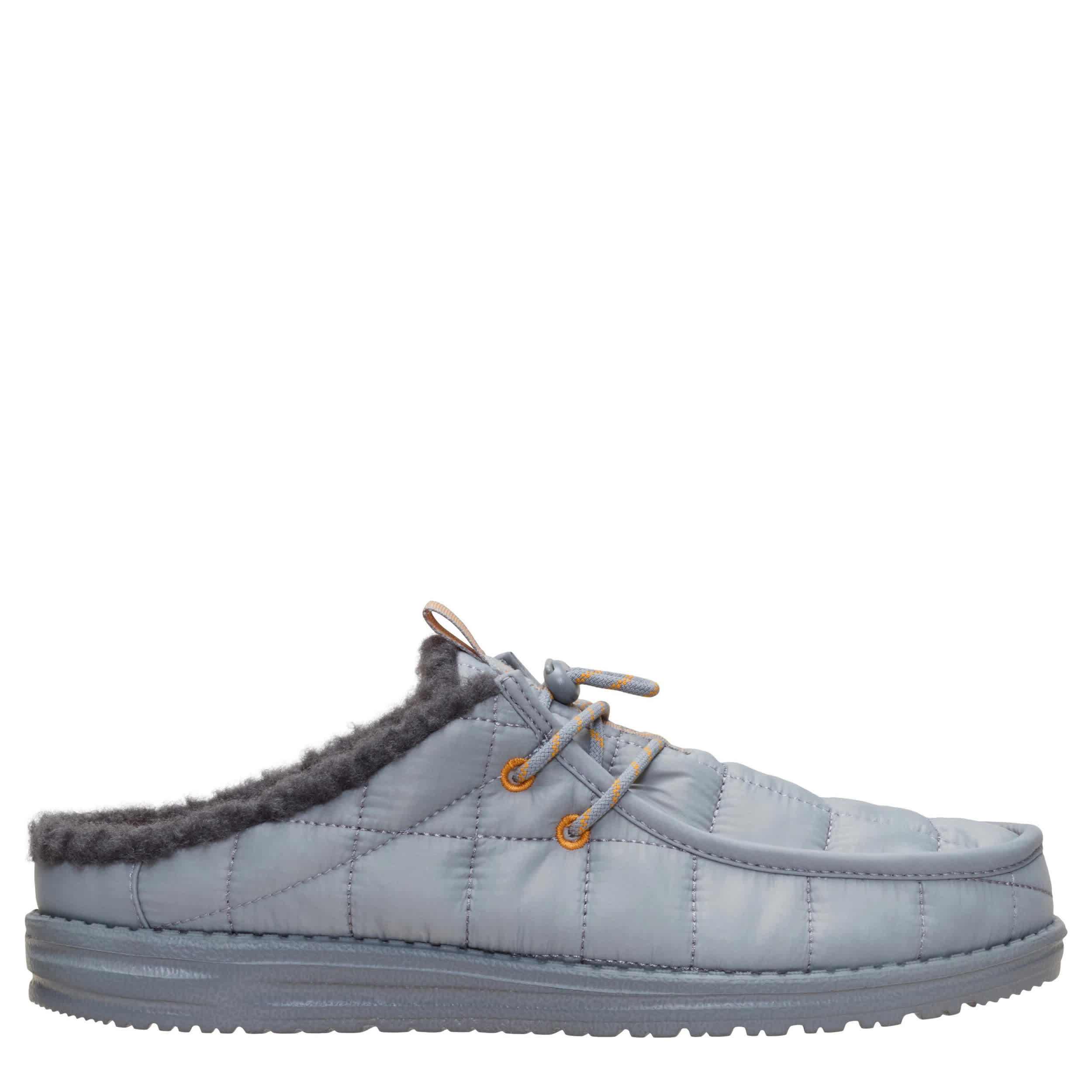 HEYDUDE-MENS WALLY SLIP CAMP NYLON SLIP ON SNEAKER-GREY & 